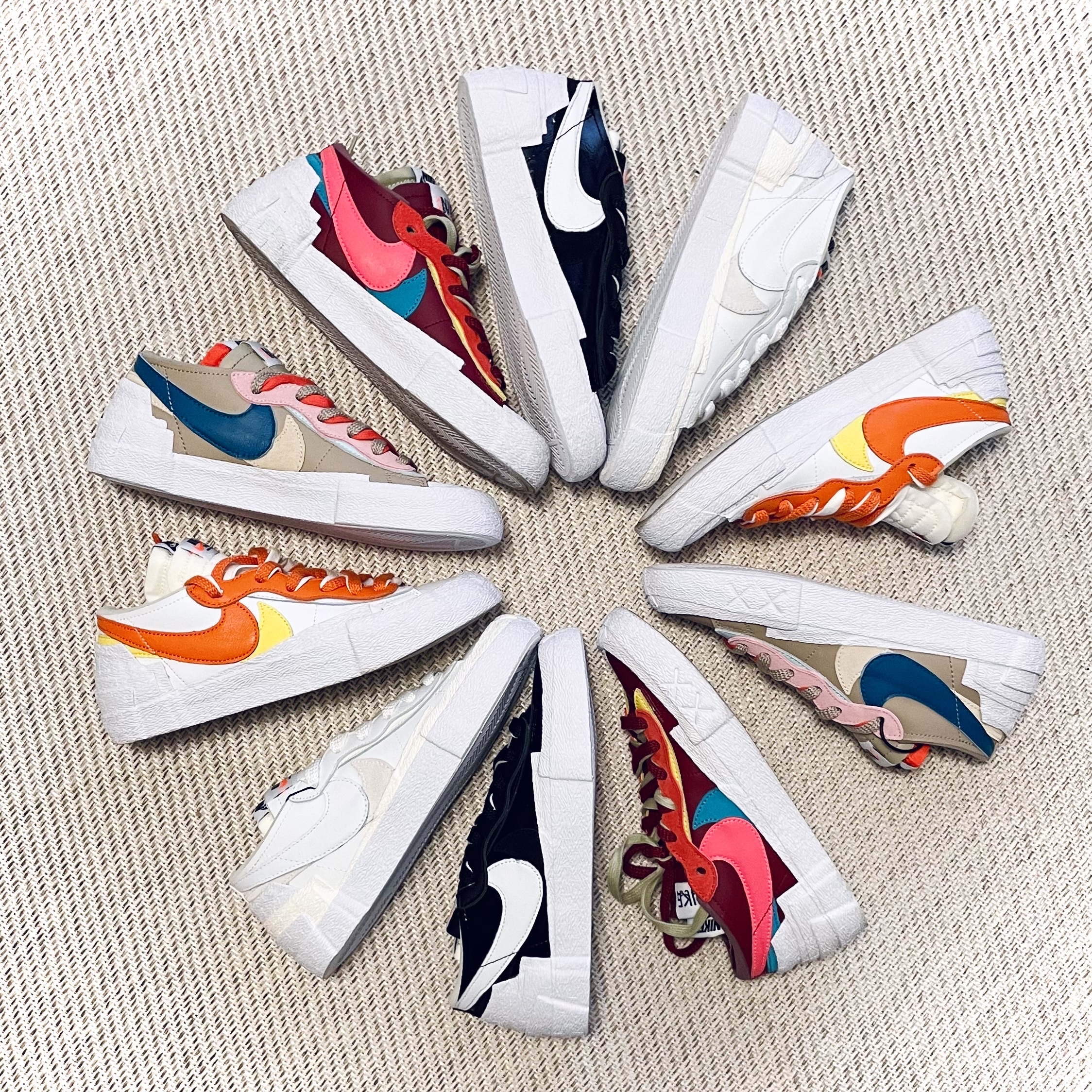 Nike x Sacai Blazer Low White Patent Leather, Nike x Sacai Blazer Low Black Patent Leather 착용 스타일 - 2