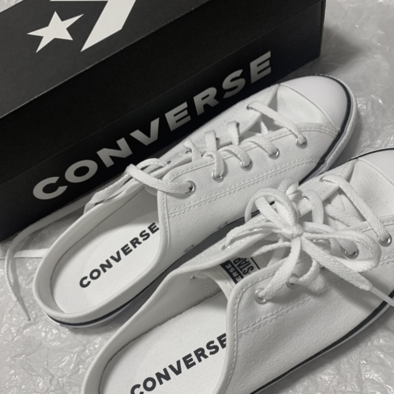 (W) Converse Chuck Taylor All Star Dainty Mule Slip White 착용 스타일