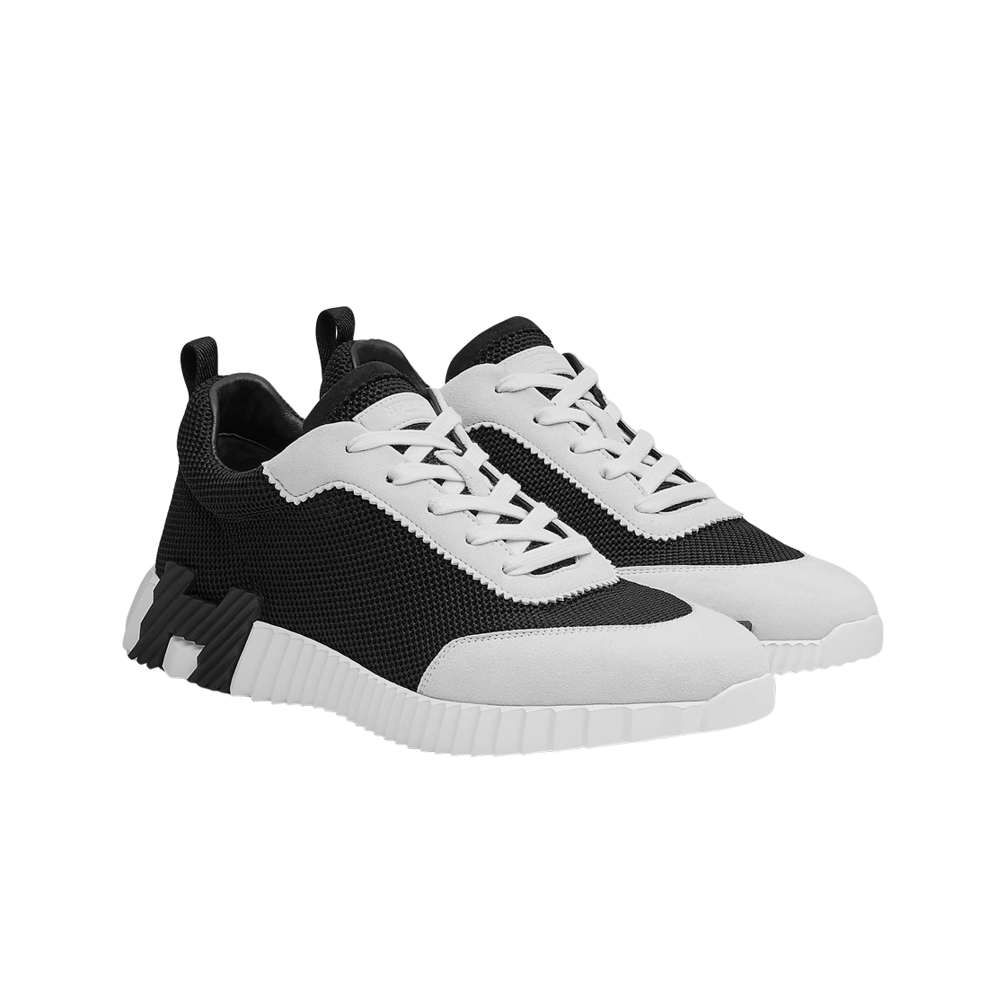 에르메스 바운싱 스니커즈 메쉬 스웨이드 고트스킨 & 누아 블랑(Hermes Bouncing Sneakers Mesh Suede Goatskin & Noir Blanc) - 2