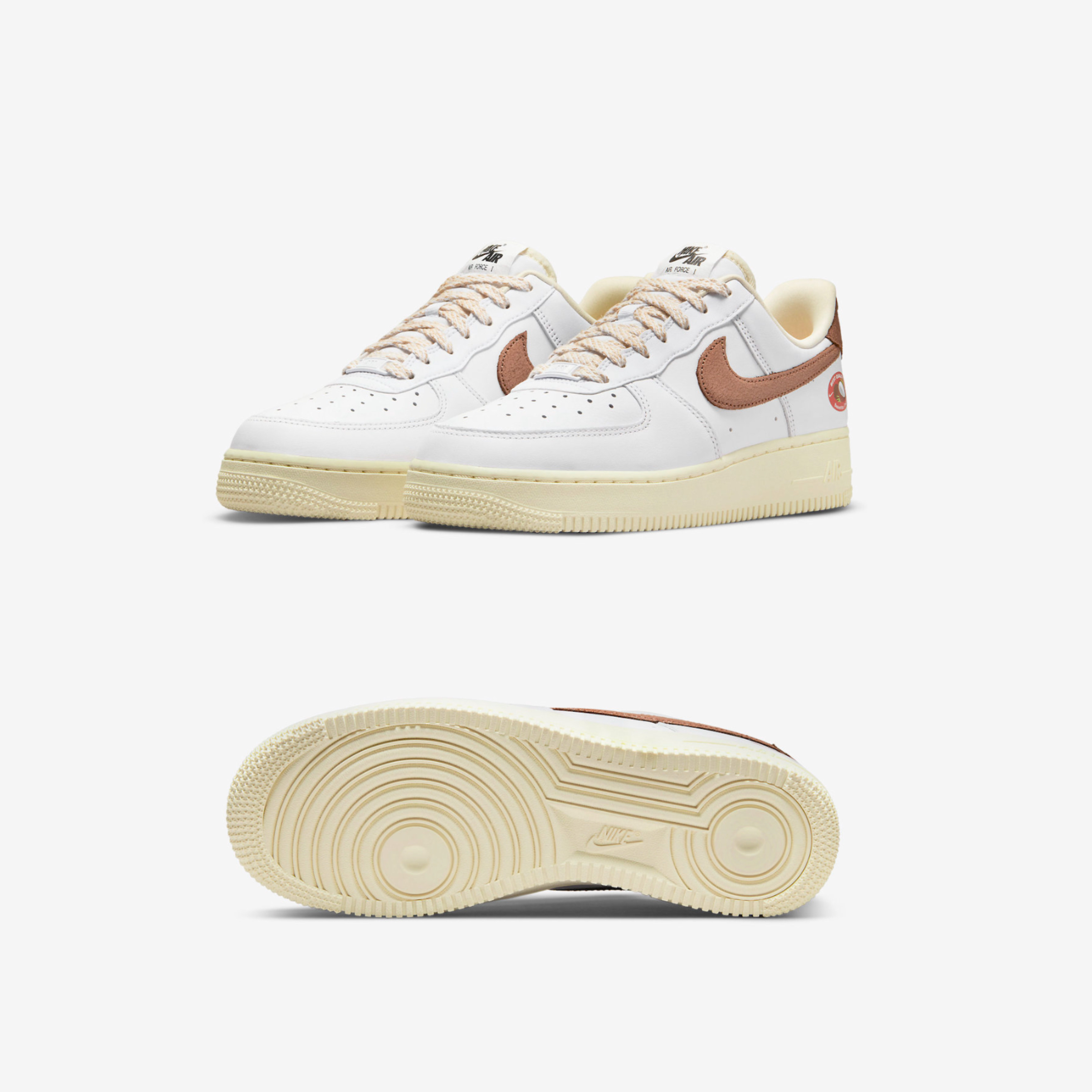 Jordan 1 Low SE Chocolate Bliss, Nike Air Force 1 High Retro QS Summit White Chocolate 착용 스타일 - 2