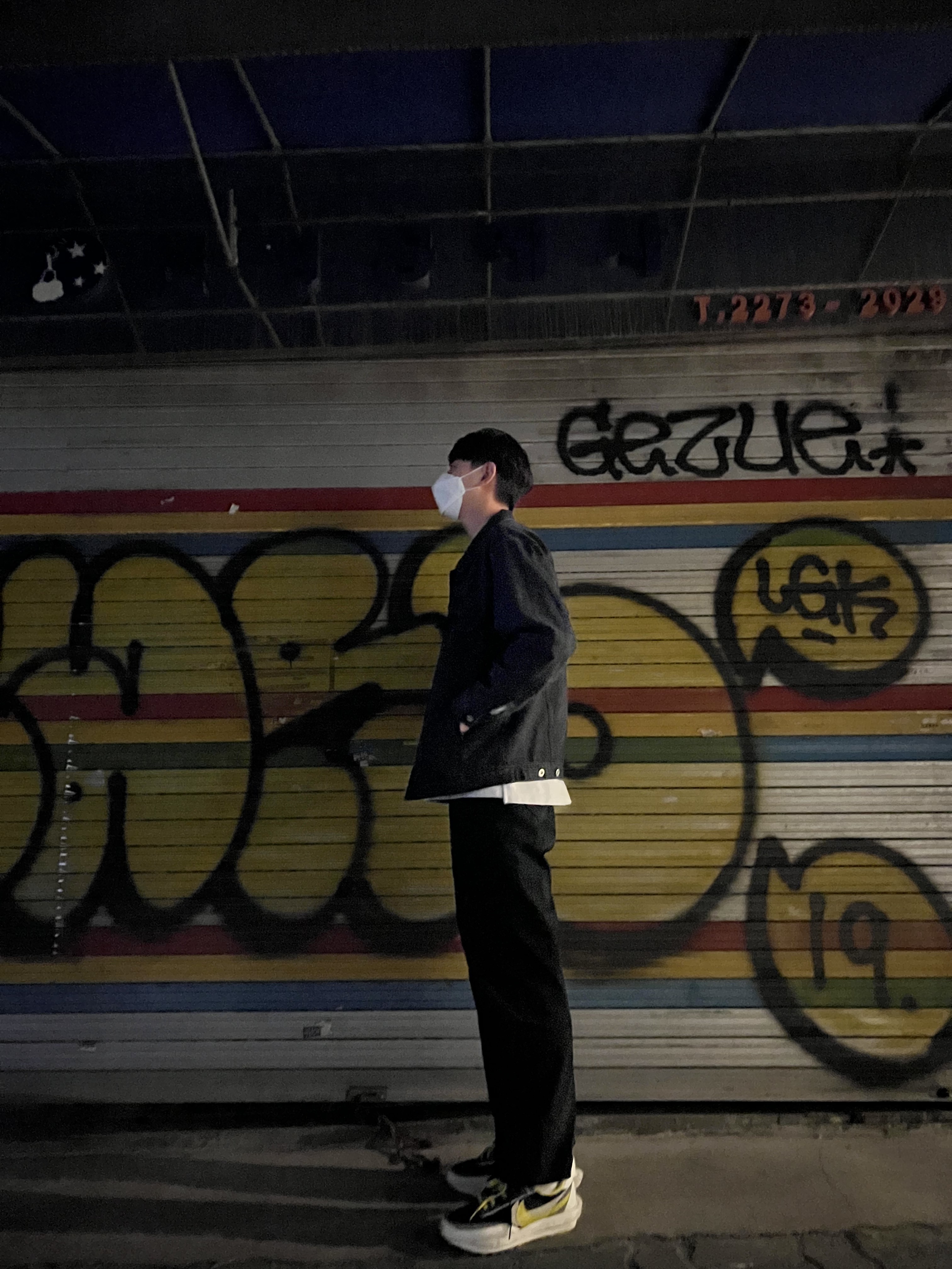 Nike x Sacai x Undercover LDWaffle Black Bright Citron 착용 스타일