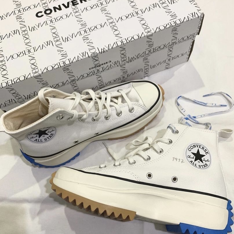 Converse x JW Anderson Run Star Hike Hi White 착용 스타일