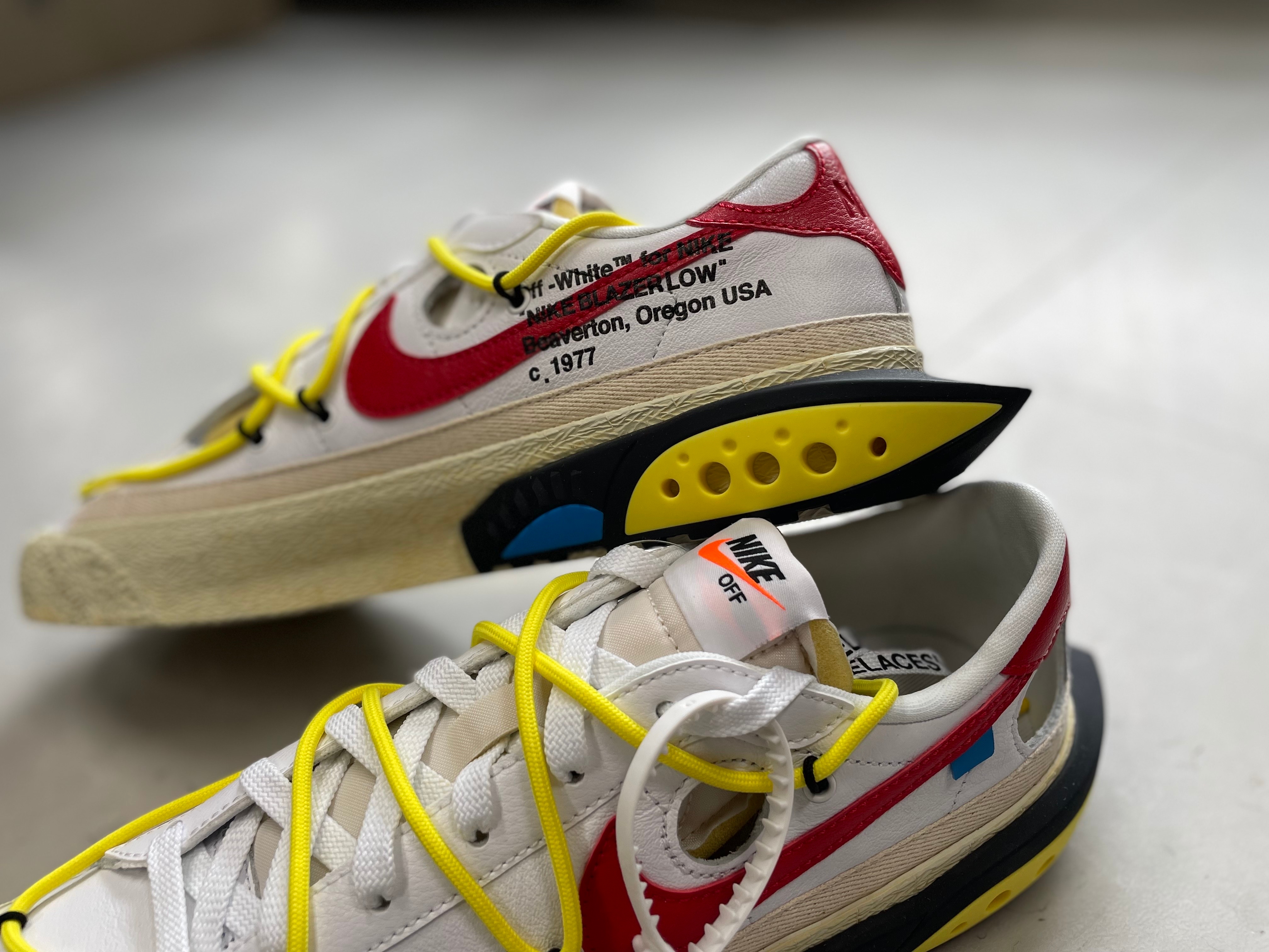 Nike x Off-White Blazer Low '77 White and University Red 착용 스타일 - 1