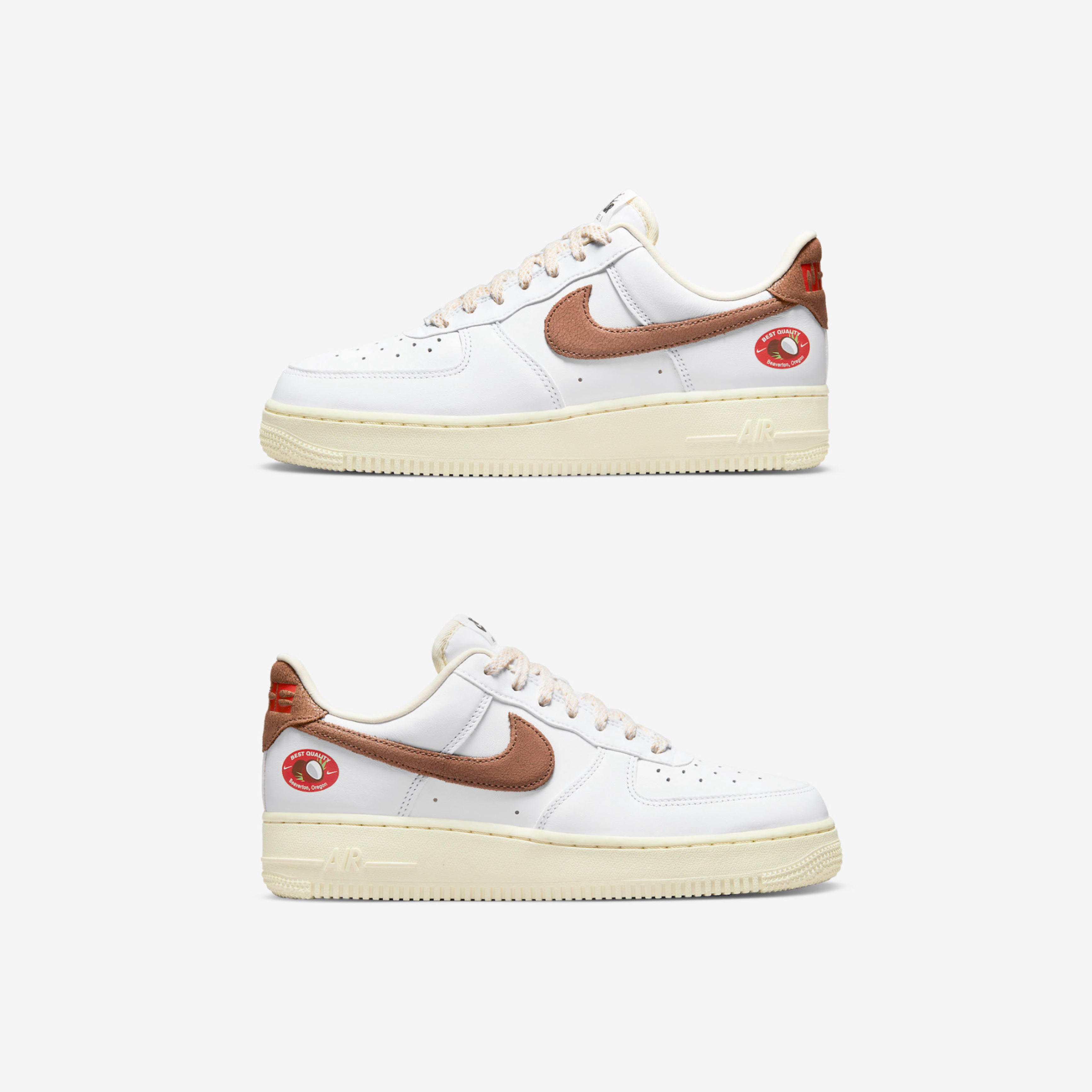 Jordan 1 Low SE Chocolate Bliss, Nike Air Force 1 High Retro QS Summit White Chocolate 착용 스타일 - 3
