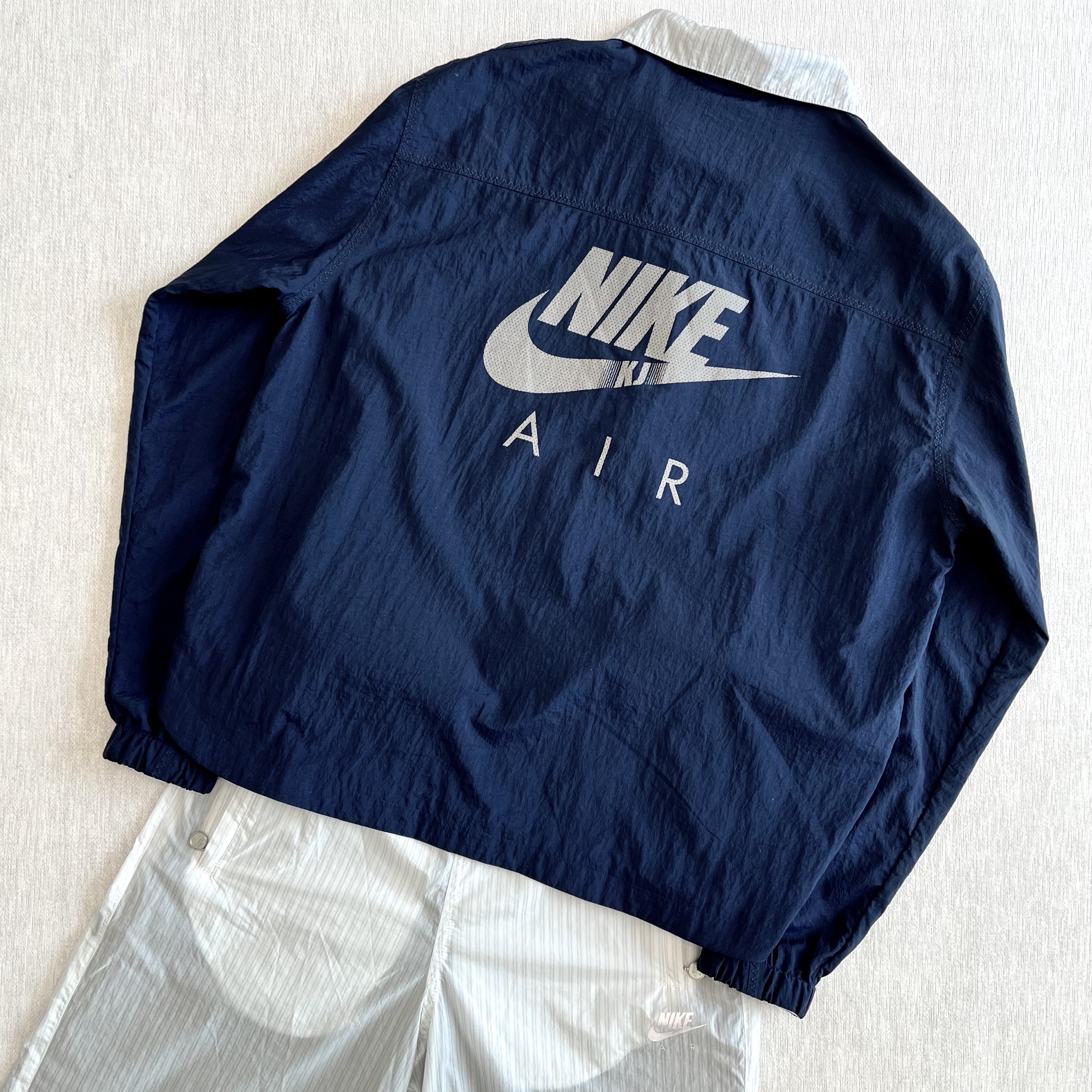 Nike x Kim Jones Printed Track Pants White - Asia, Nike x Kim Jones Reversible Wind Breaker Navy - Asia 착용 스타일
