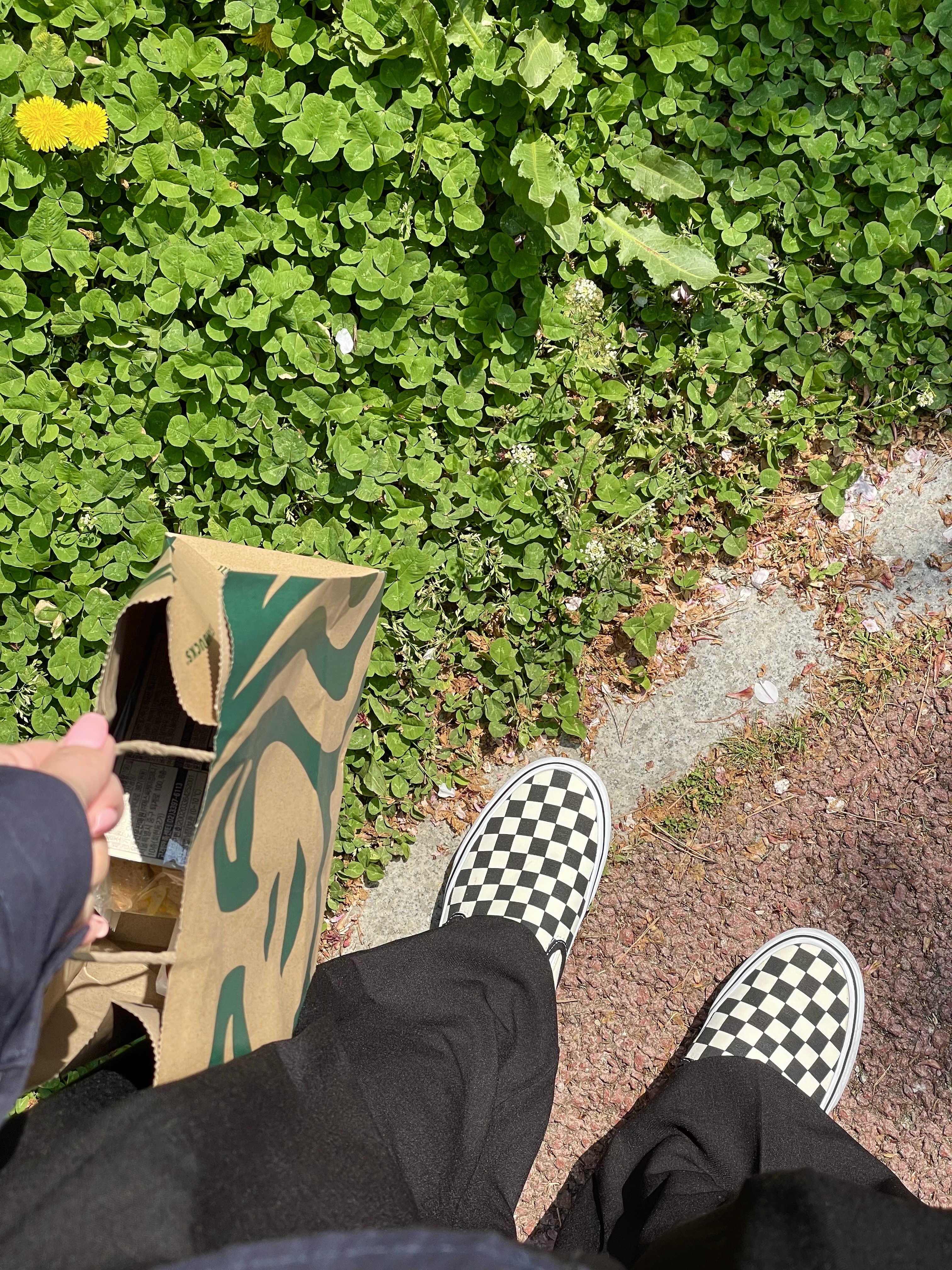 Vans Classic Slip-On Platform Checkerboard 착용 스타일