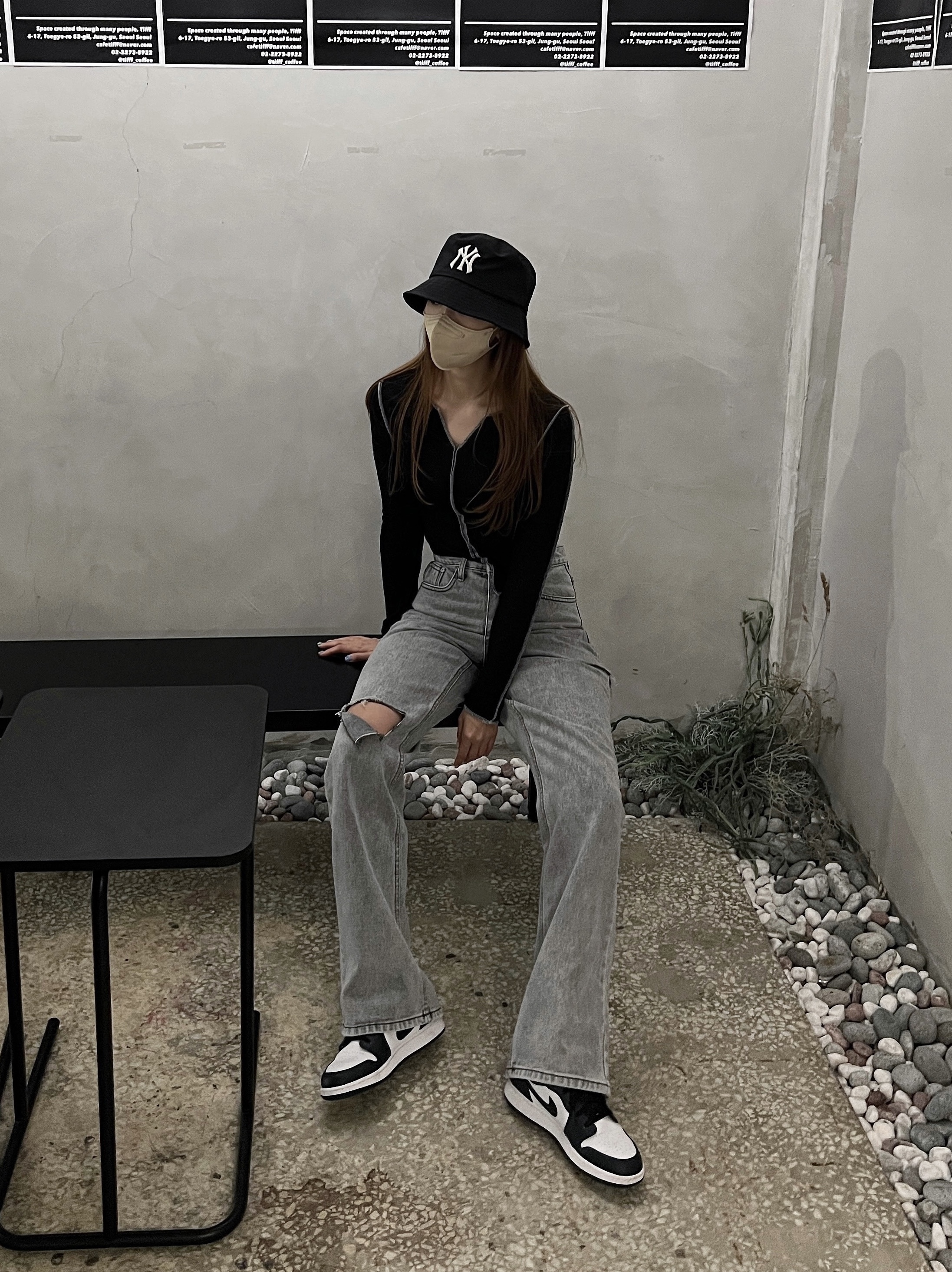 (GS) Jordan 1 Low Armory Navy 착용 스타일 - 1