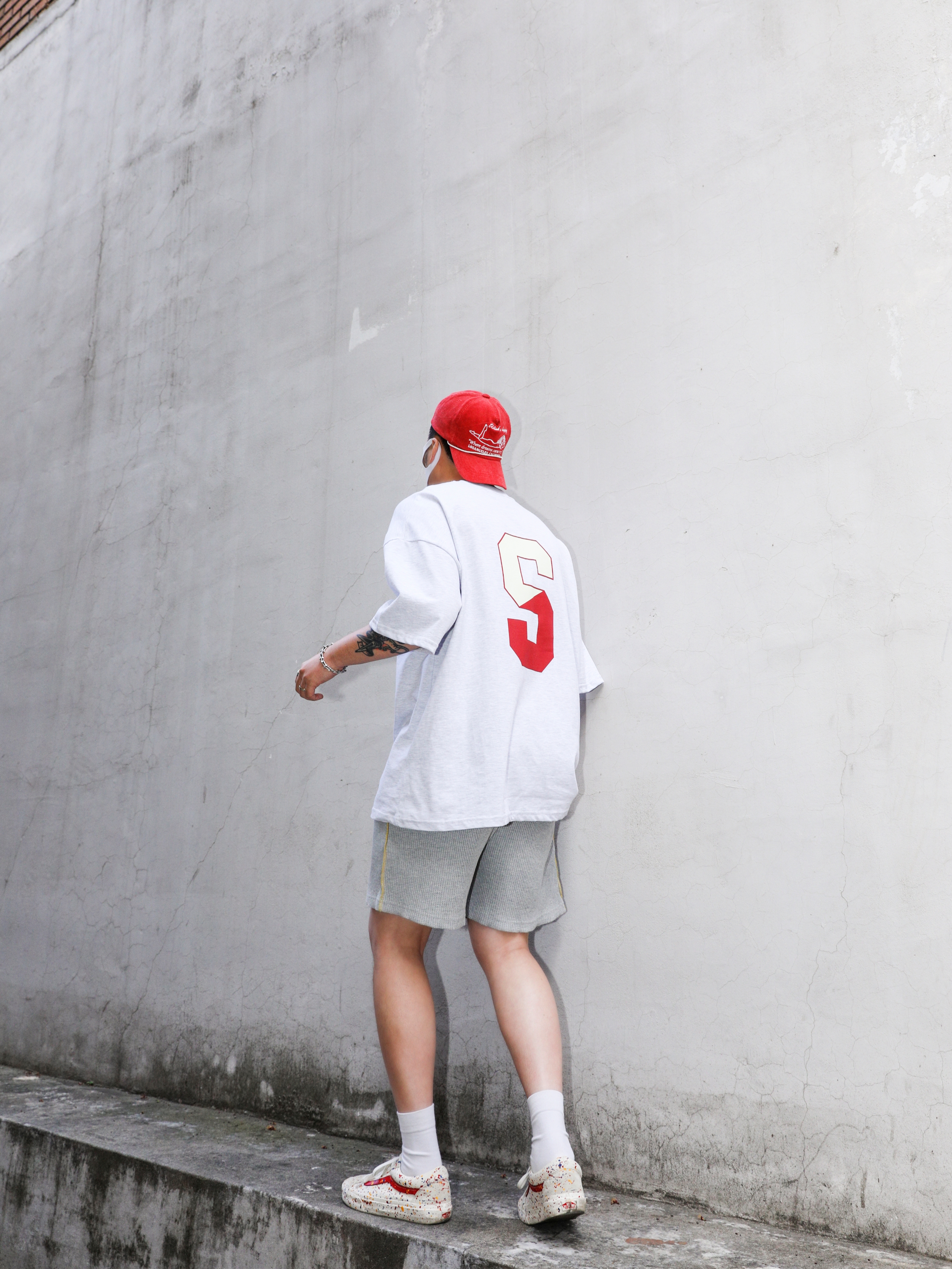 Vans Style 36 Marshmallow Racing Red 착용 스타일 - 2