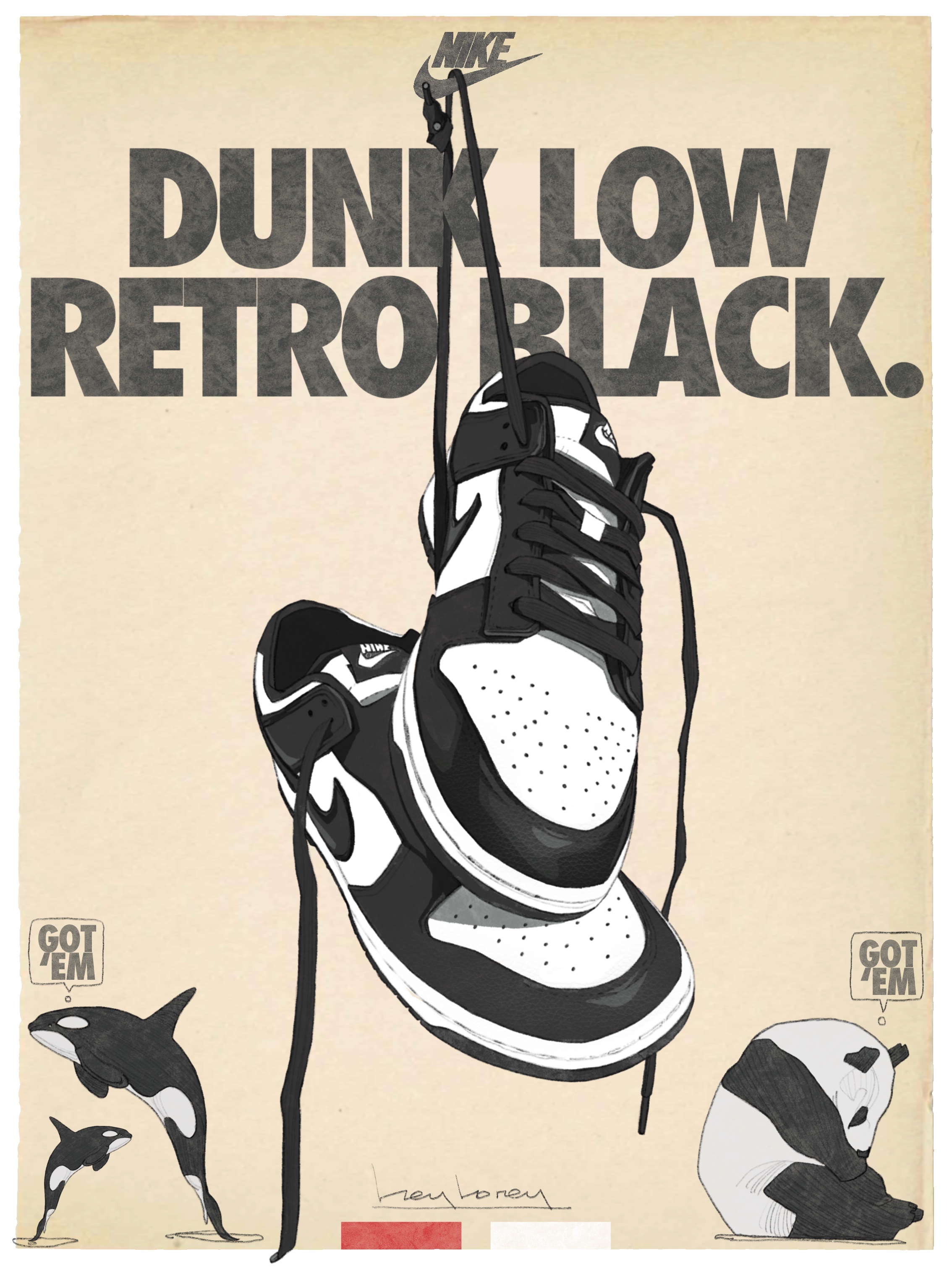 Nike Dunk Low Retro Black 착용 스타일 - 1