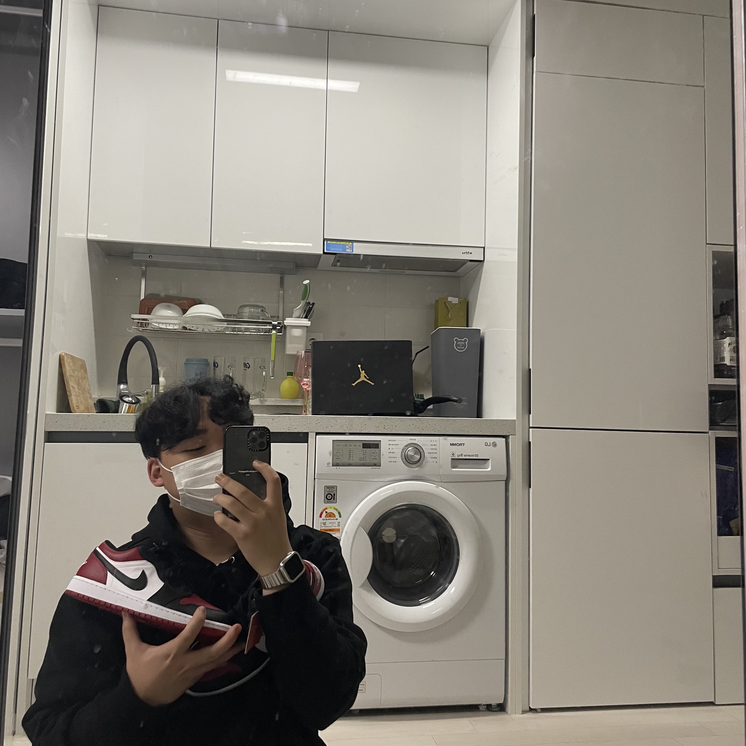 Jordan 1 Low Bred Toe 착용 스타일 - 1