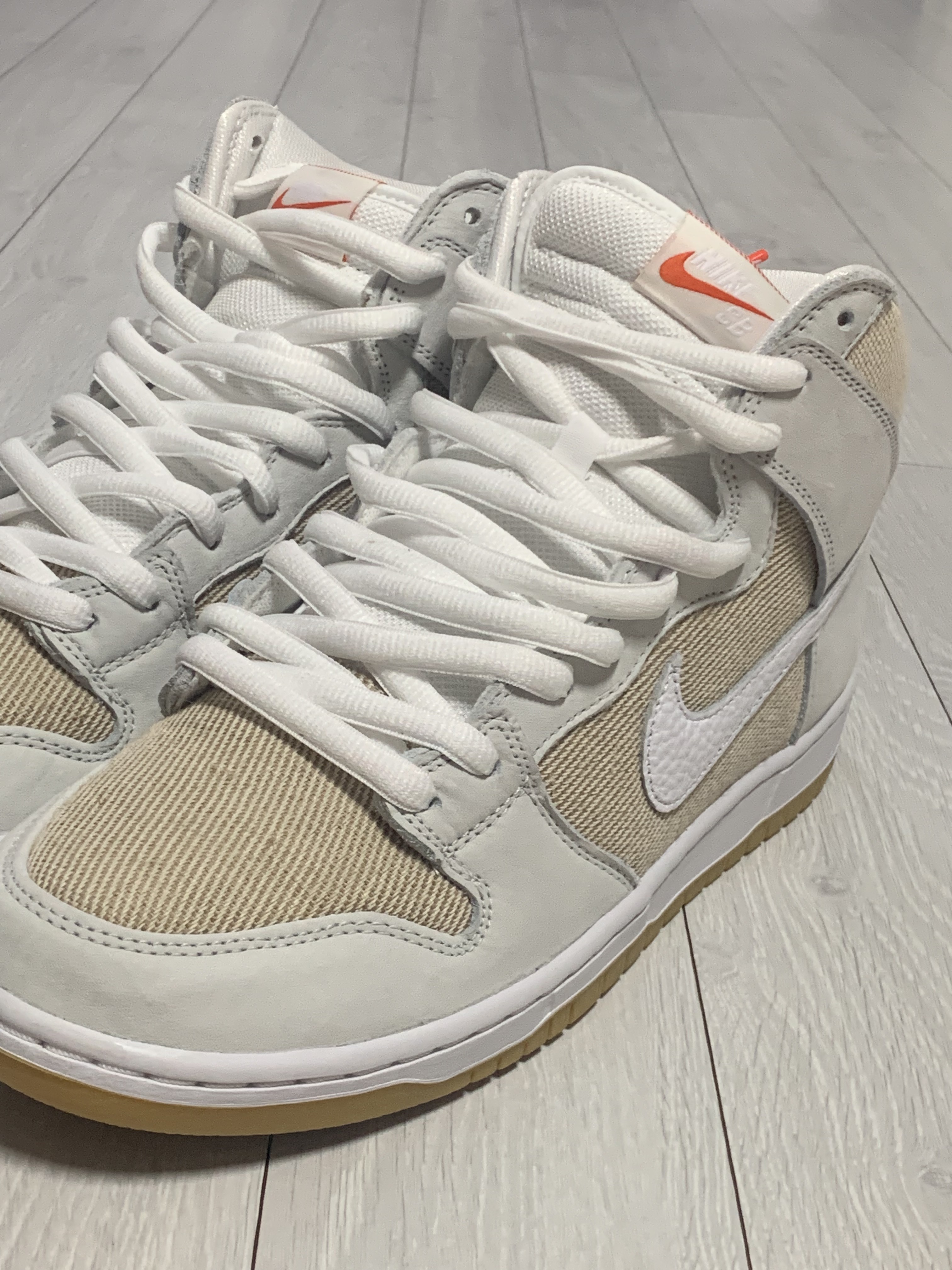 Nike SB Dunk High Pro ISO Orange Label Natural 착용 스타일 - 2