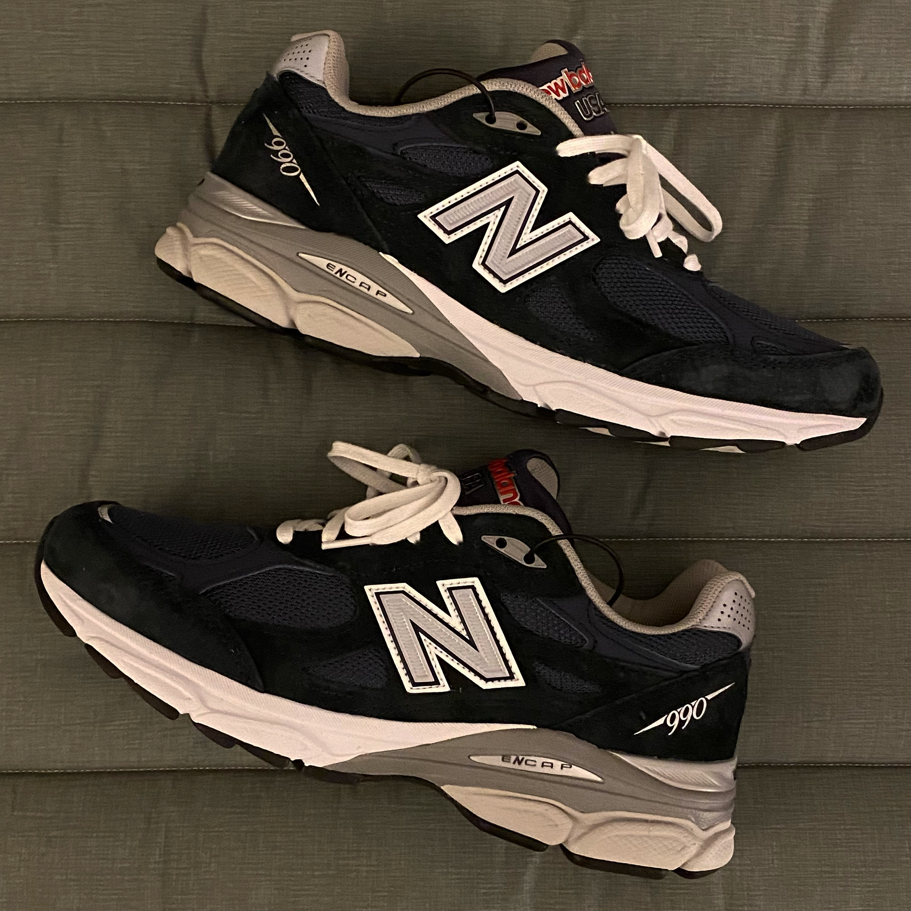 New Balance 990v3 Made in USA Navy - D Standard 착용 스타일