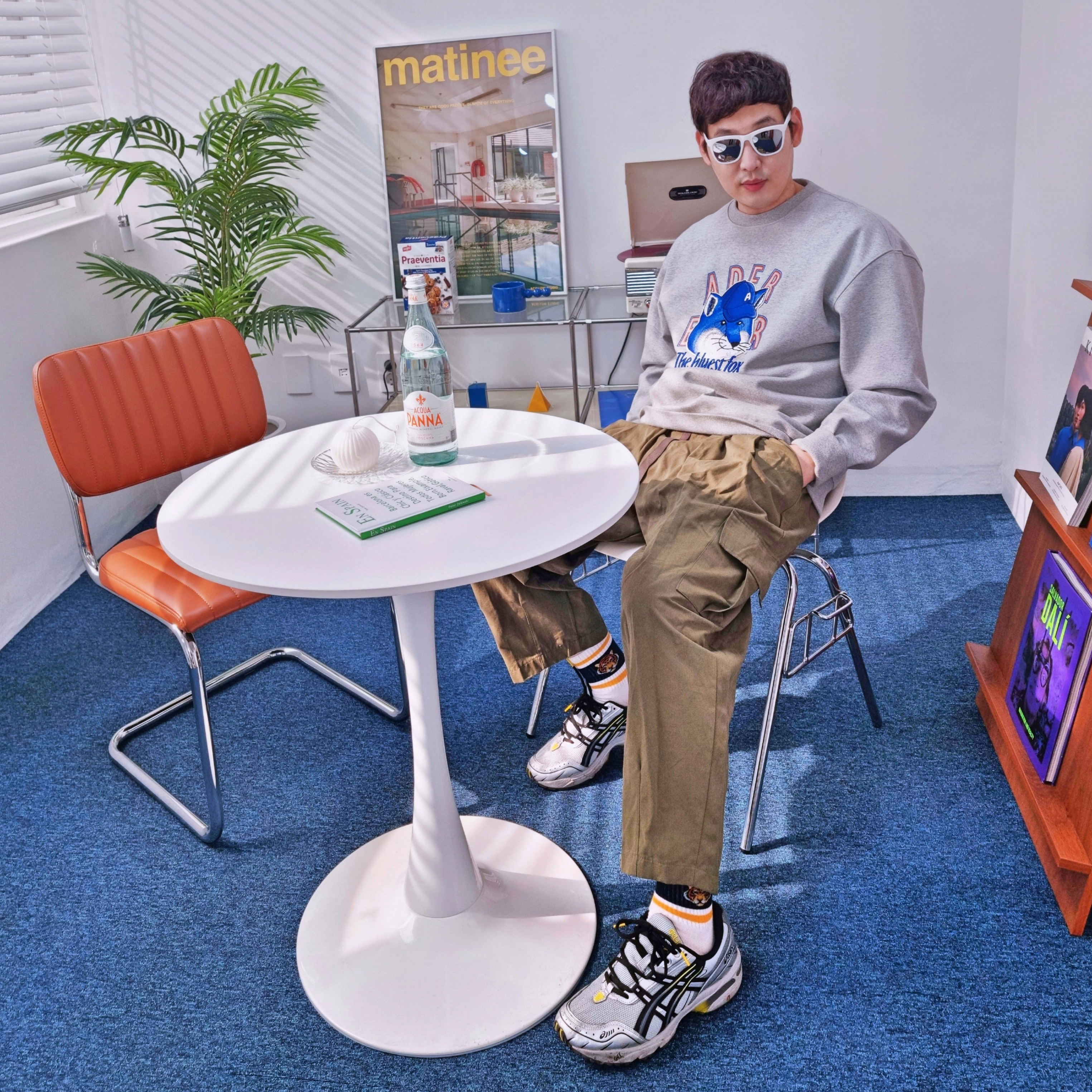 Maison Kitsune x Ader Error The Bluest Fox Sweatshirt Grey 착용 스타일