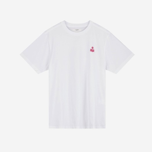 (W) 이자벨 마랑 즈웰 로고 크루넥 티셔츠 화이트 핑크 - 22SS