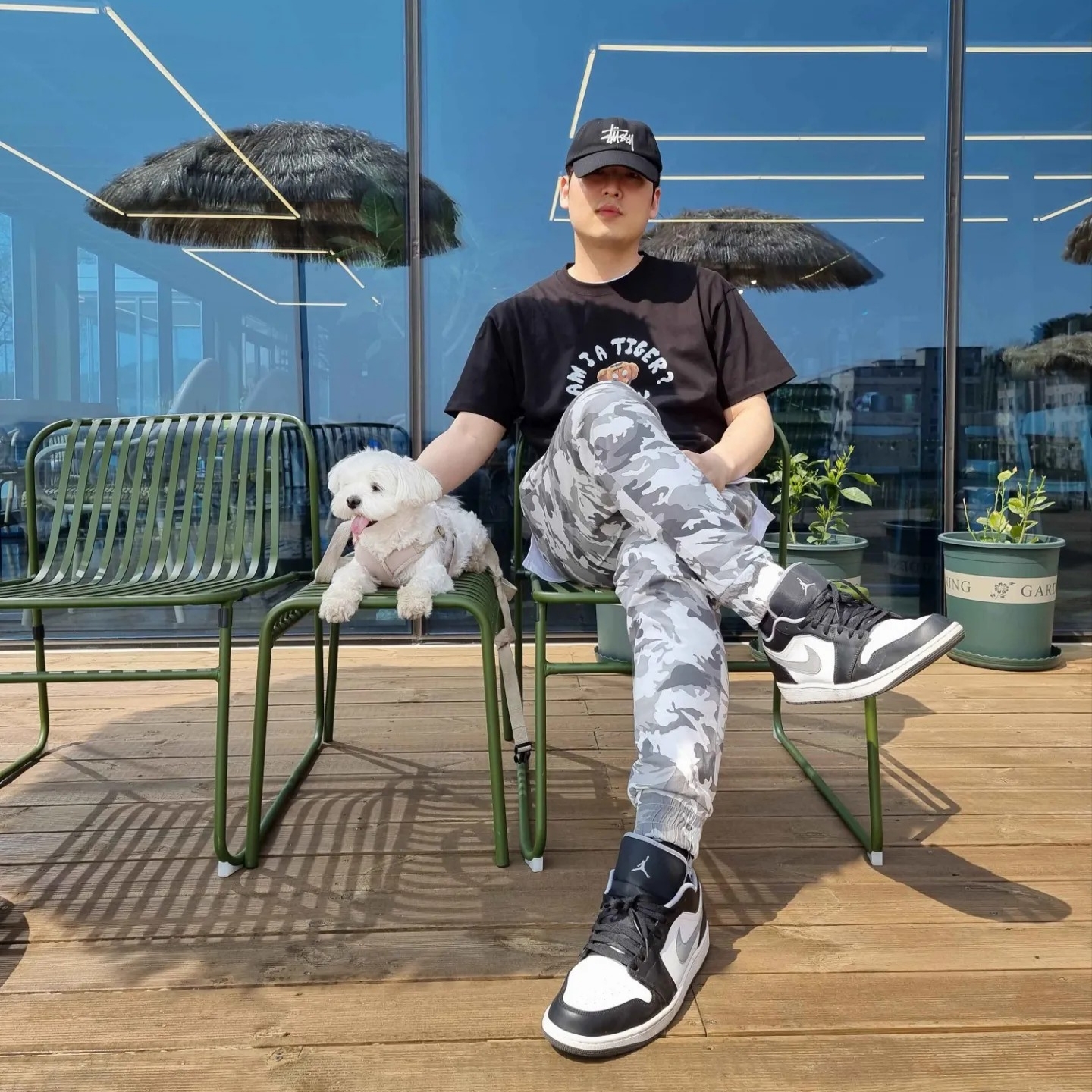 Jordan 1 Low Black Particle Grey 착용 스타일