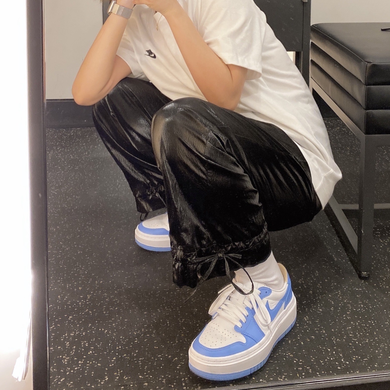 (W) Jordan 1 Elevate Low SE University Blue 착용 스타일