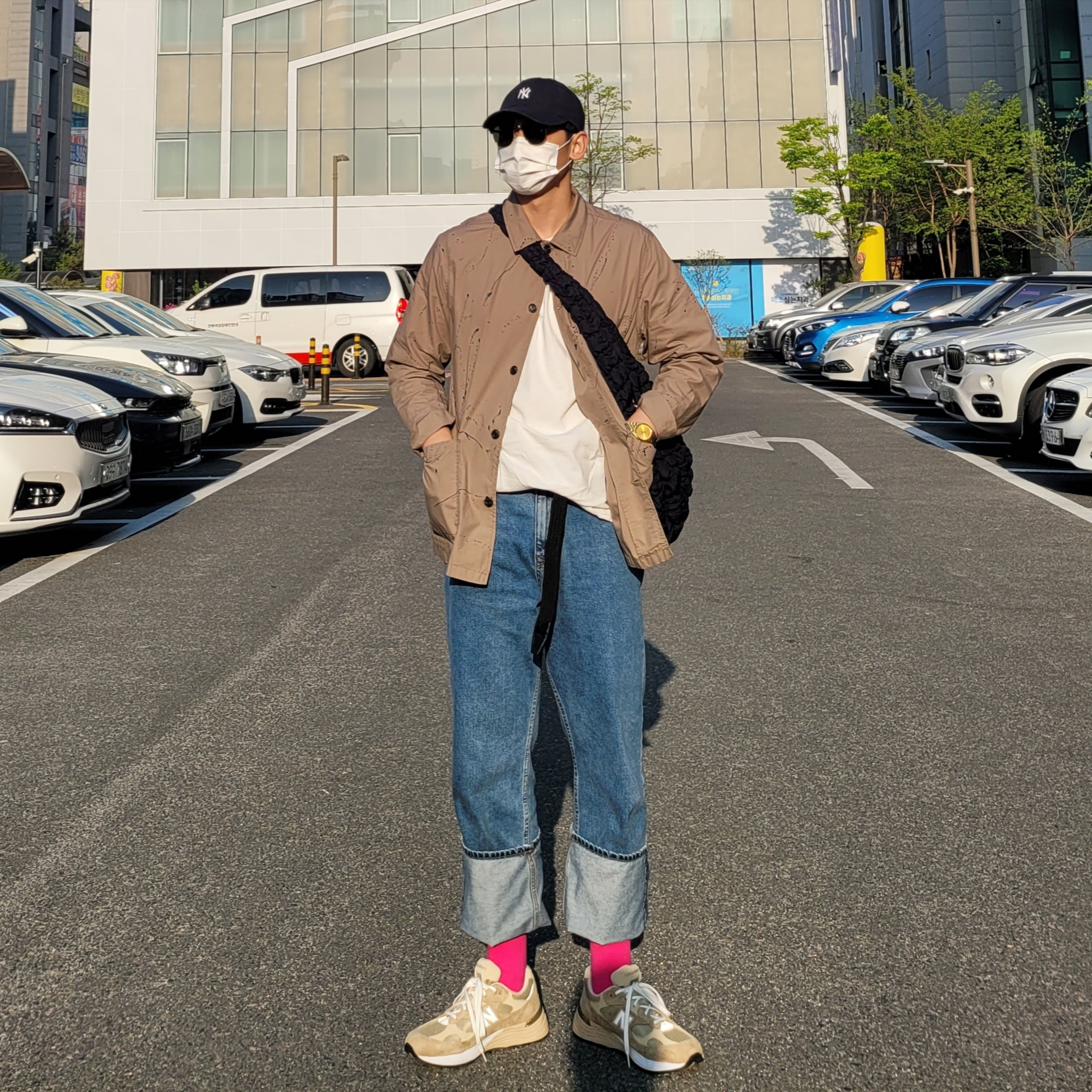 New Balance 992 Made in USA Tan 착용 스타일