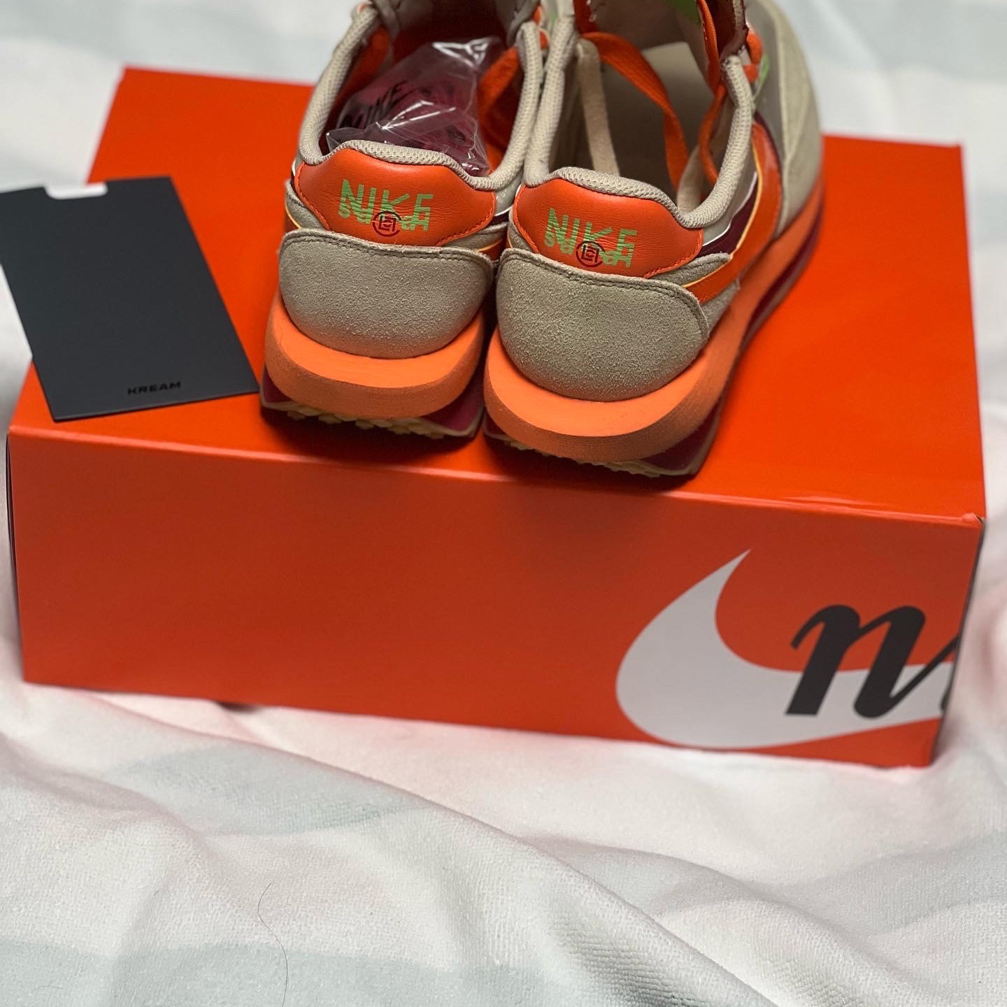 Nike x Sacai x Clot LDWaffle Orange Blaze 착용 스타일 - 3