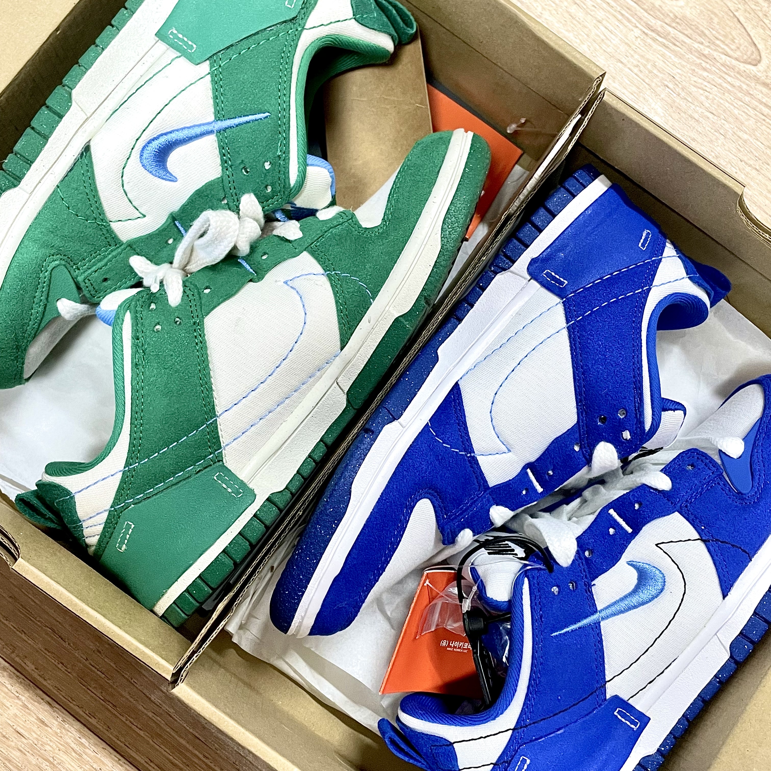 (W) Nike Dunk Low Disrupt 2 White and University Blue, (W) Nike Dunk Low Disrupt 2 Phantom University Blue 착용 스타일
