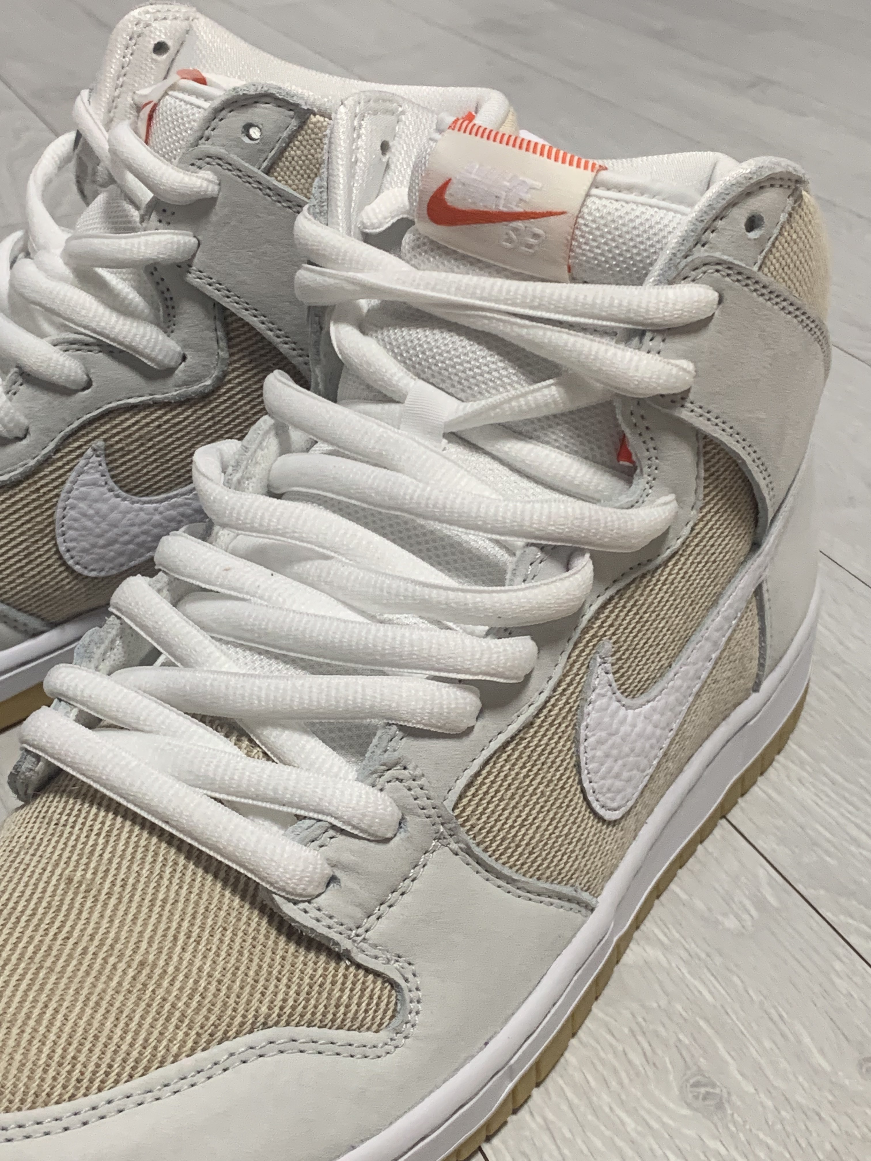 Nike SB Dunk High Pro ISO Orange Label Natural 착용 스타일 - 4