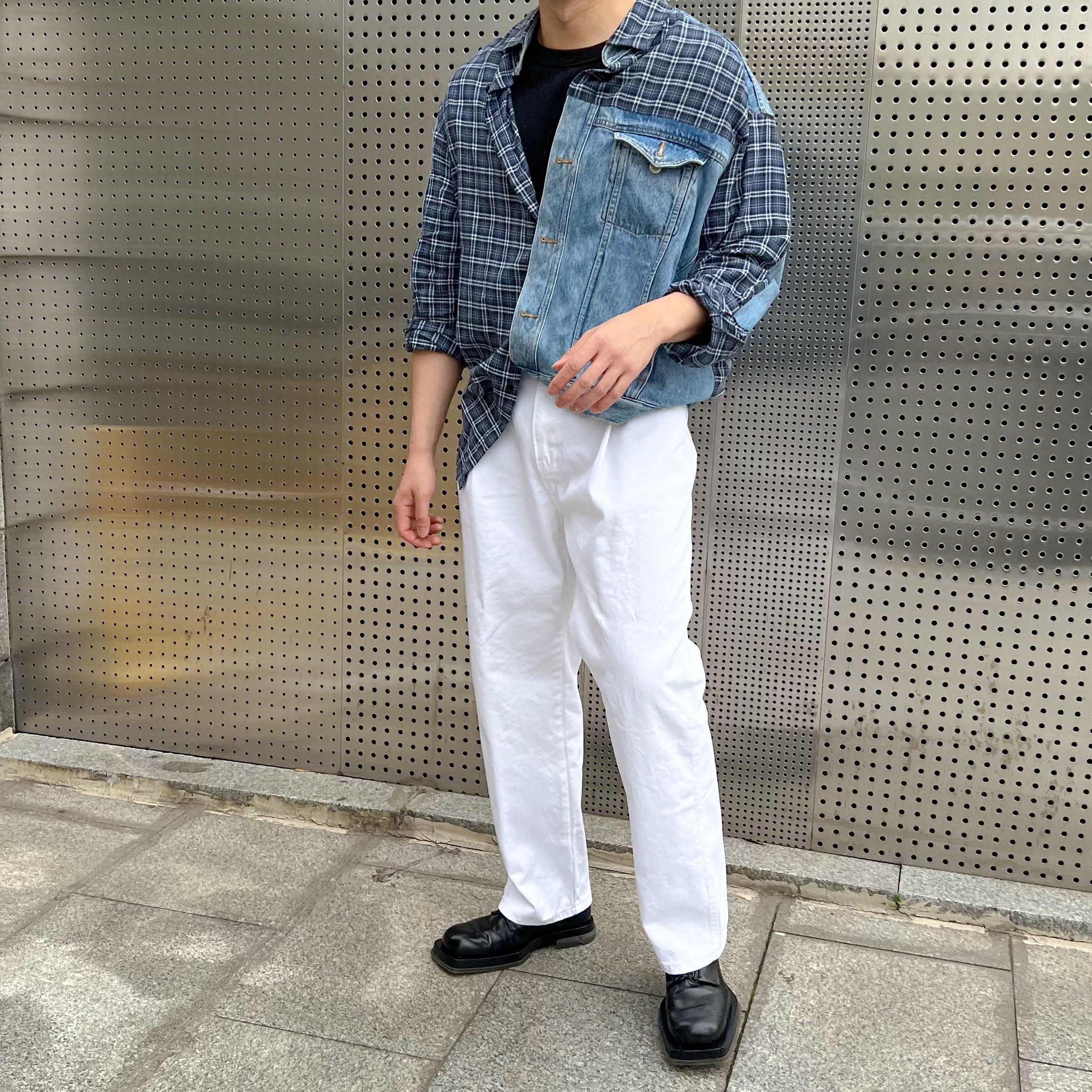 Bottega Veneta Quilting Leather Square Toe Derby Shoes Black 착용 스타일 - 2