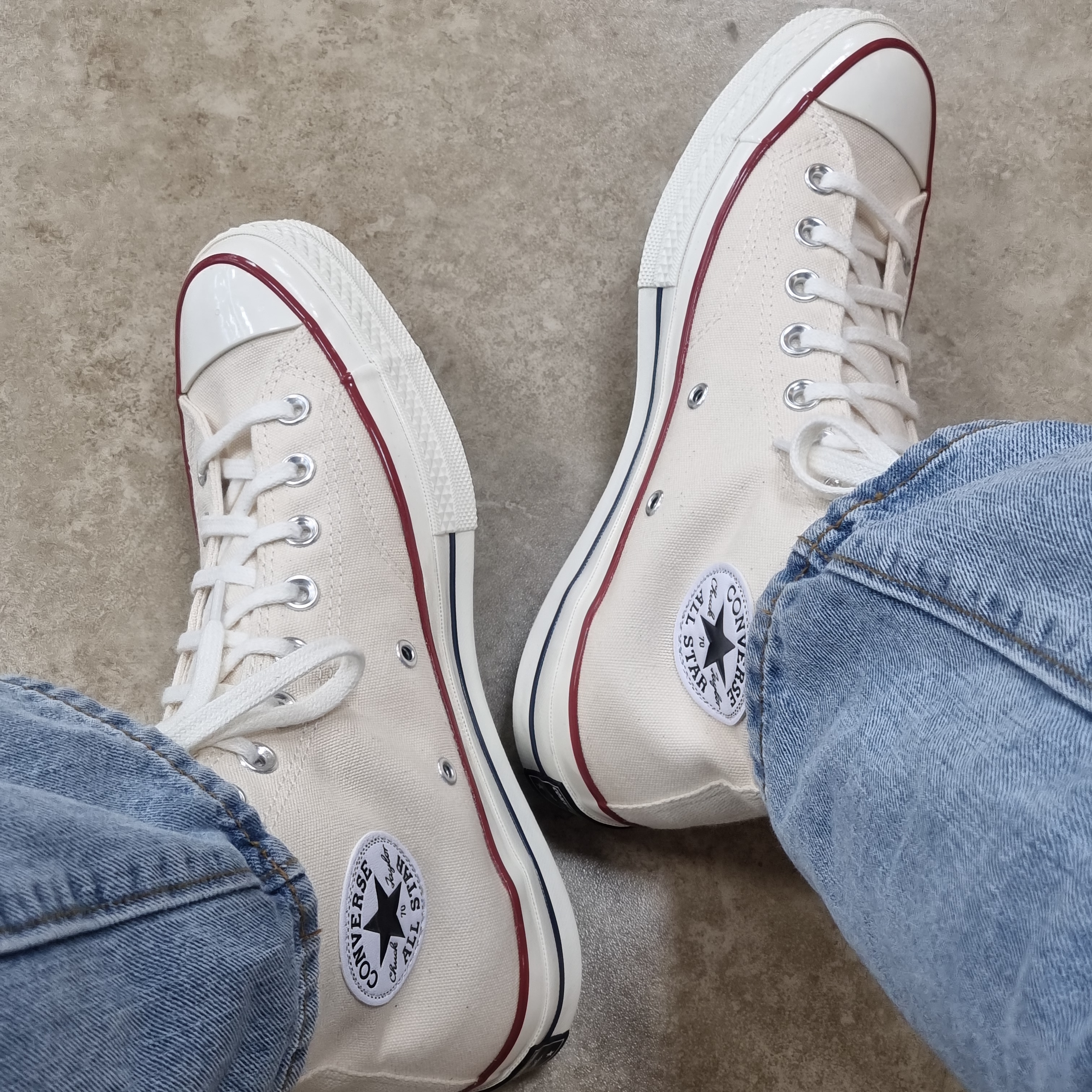 Converse Chuck 70 High Parchment 착용 스타일