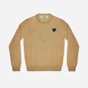 (W) Play Comme des Garcons Black Heart Knit Cardigan Beige