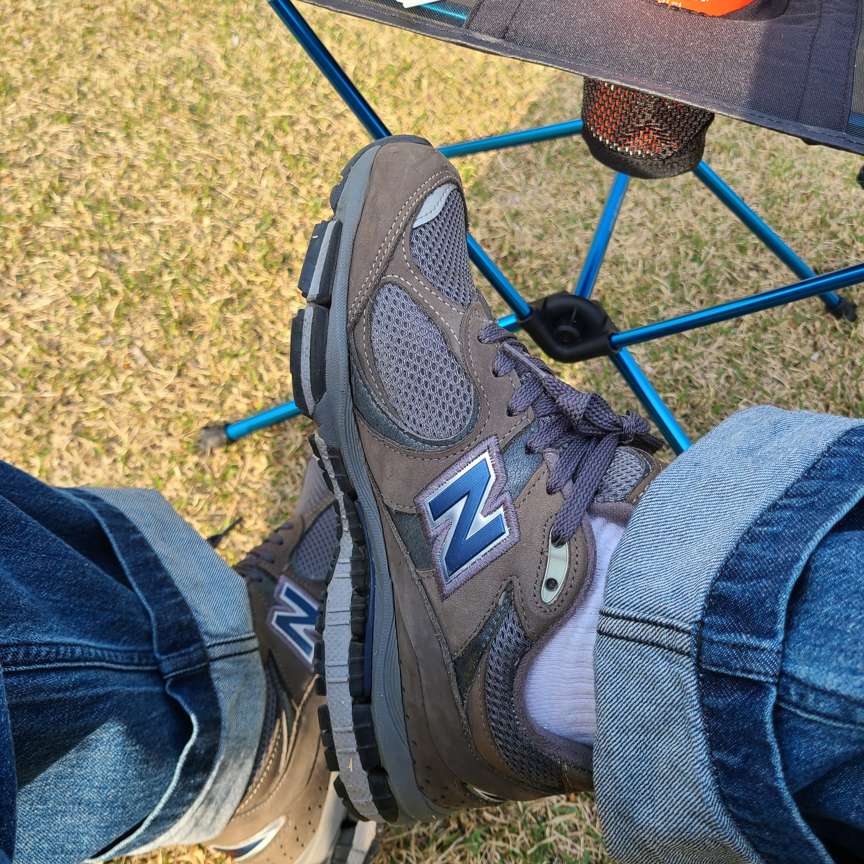 New Balance 2002 Made in USA Grey Navy, Porter Tanker Shoulder Bag S Sage Green 착용 스타일 - 3