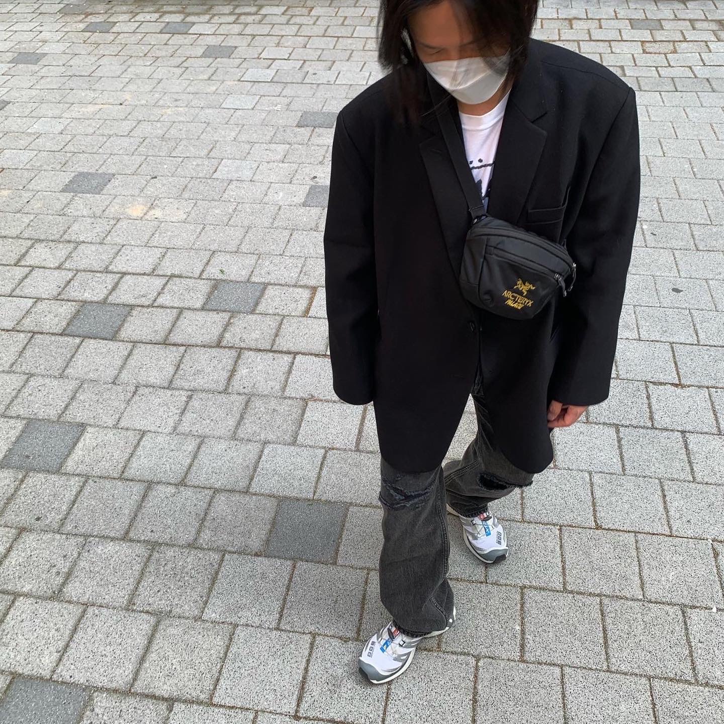 Salomon XT-4 ADV Silver Metallic X, Palace x Arc'teryx Mantis 1 Waistpack - 20FW 착용 스타일 - 2