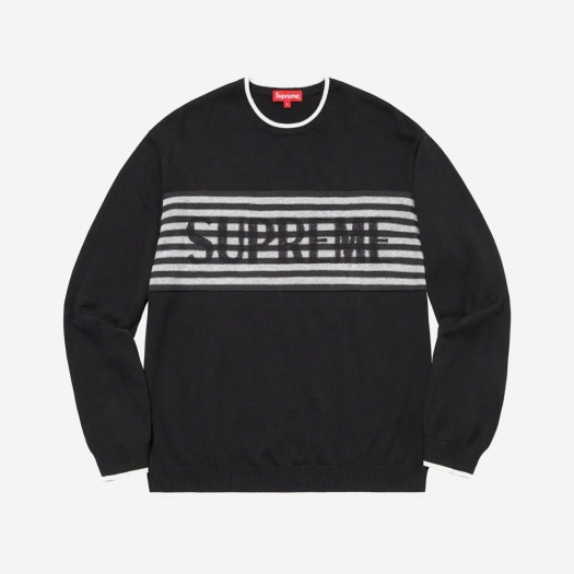 슈프림 체스트 스트라이프 스웨터 블랙 - 20SS