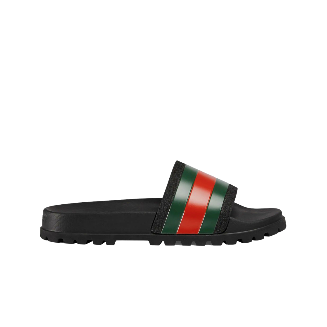 구찌 웹 러버 슬라이드 샌들 블랙(Gucci Web Rubber Slide Sandal Black)