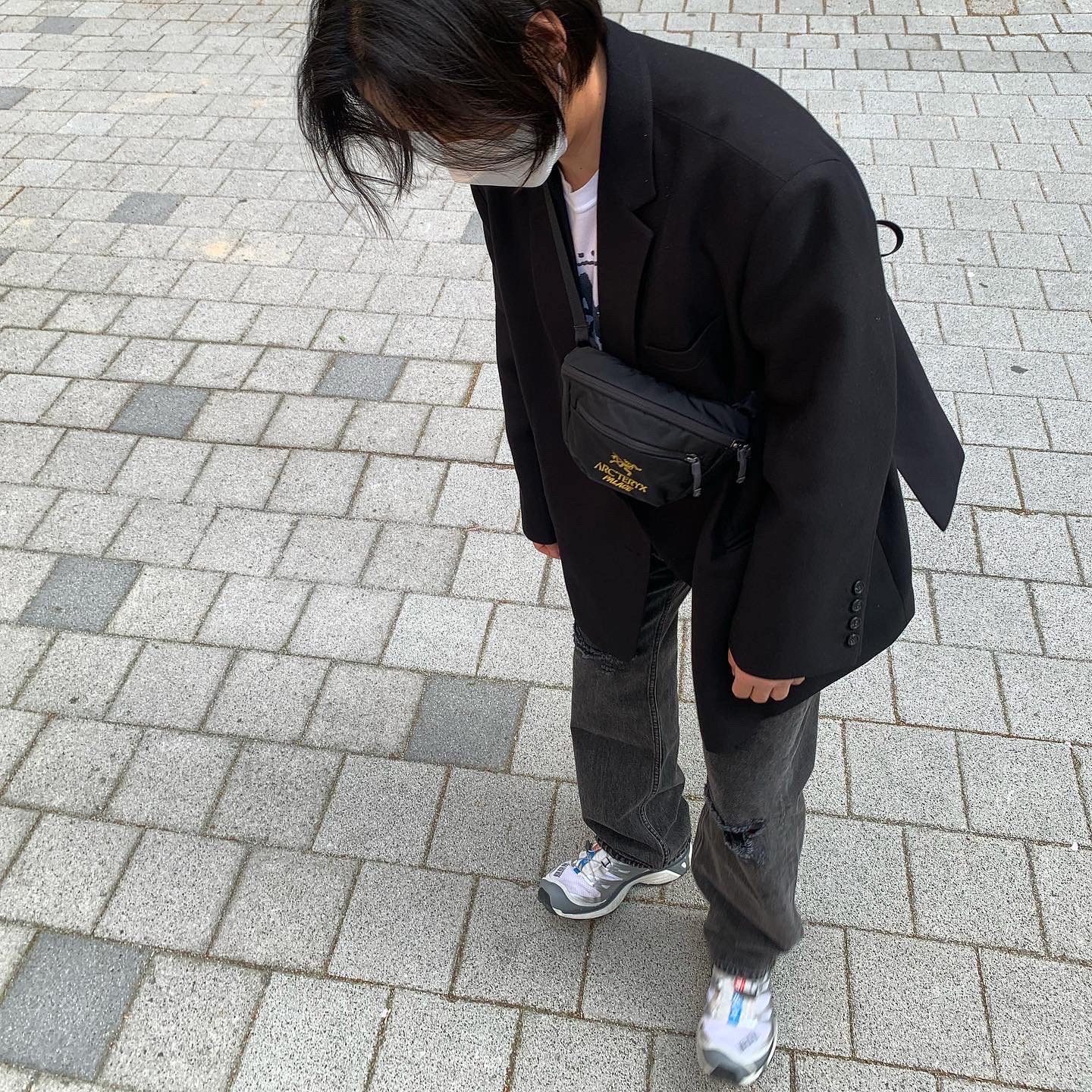 Salomon XT-4 ADV Silver Metallic X, Palace x Arc'teryx Mantis 1 Waistpack - 20FW 착용 스타일 - 1