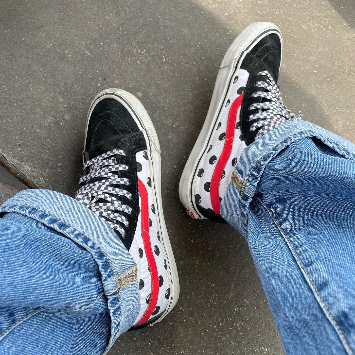 Vans Vault x Stussy OG Sk8-Hi LX, Stussy x Noma t.d. Big OL' Jean Stone Wash 착용 스타일 - 5