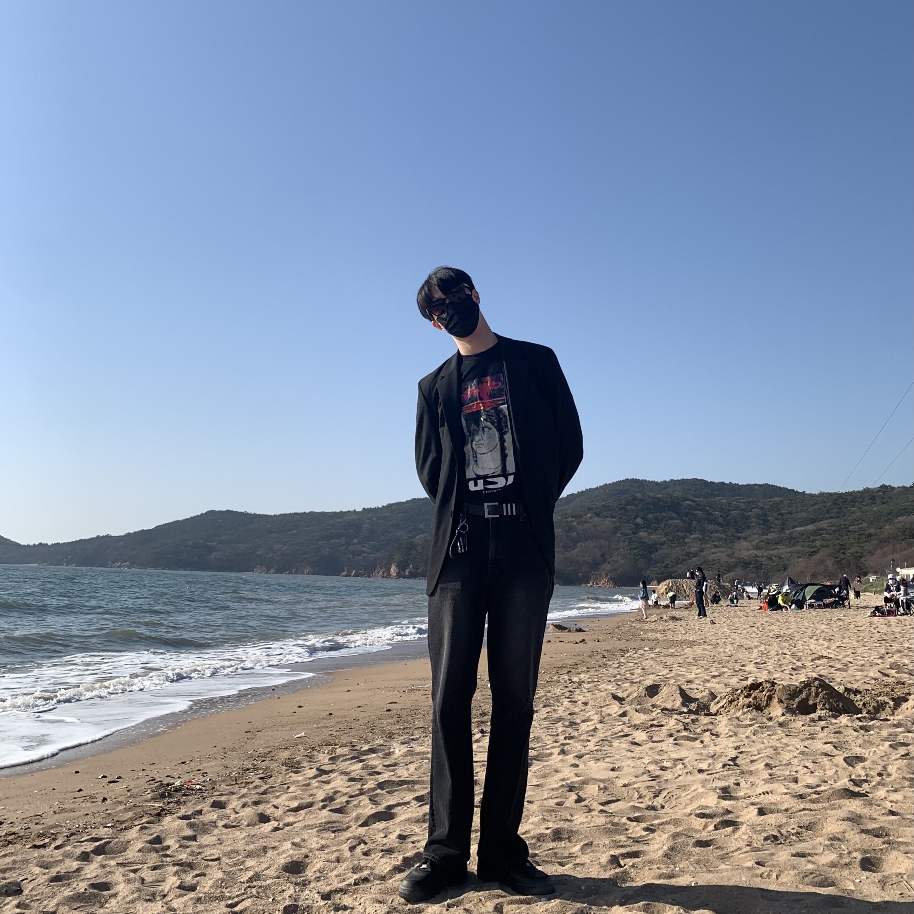 Nike x Supreme Air Force 1 Low Black 착용 스타일