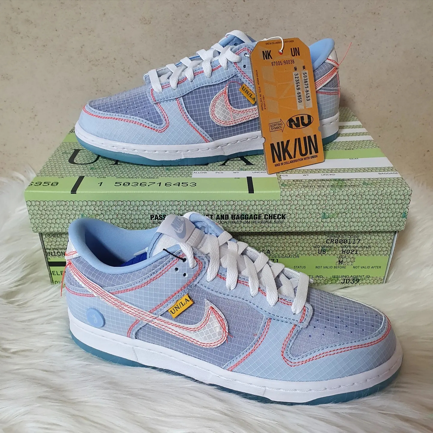 Nike x Union Dunk Low Passport Pack Argon, Nike Dunk Low Retro Black 착용 스타일 - 1