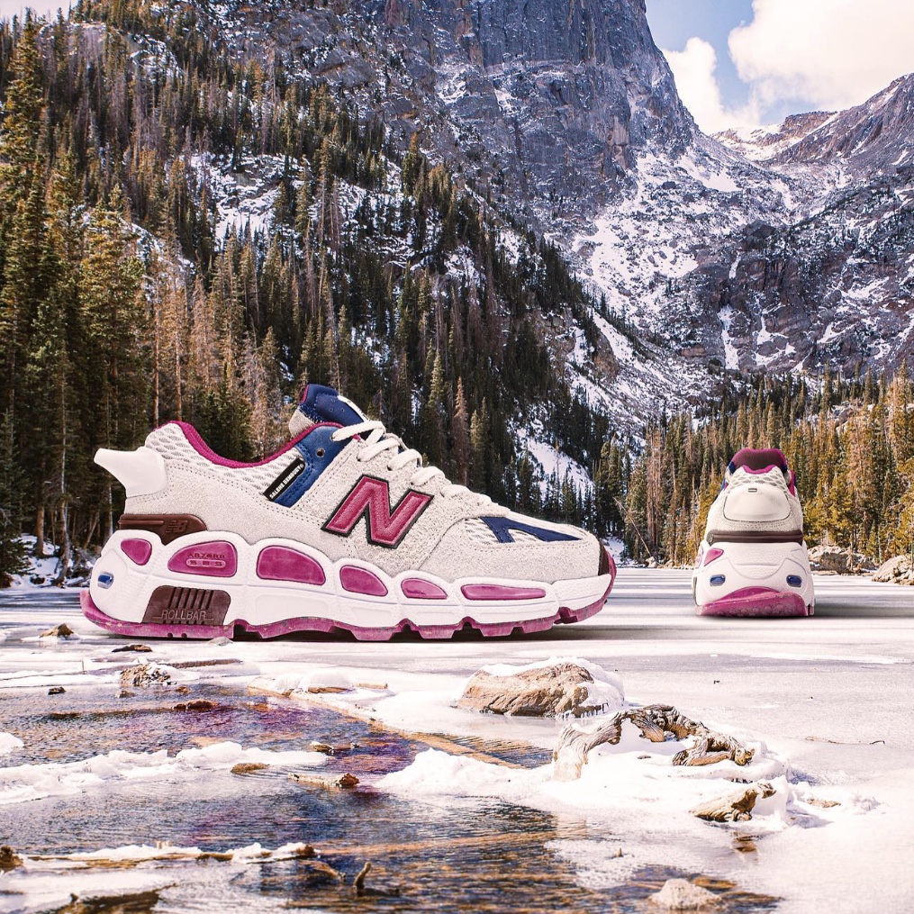 New Balance x Salehe Bembury 574 Yurt Pink Blue, New Balance x Salehe Bembury 574 Yurt Black 착용 스타일 - 3