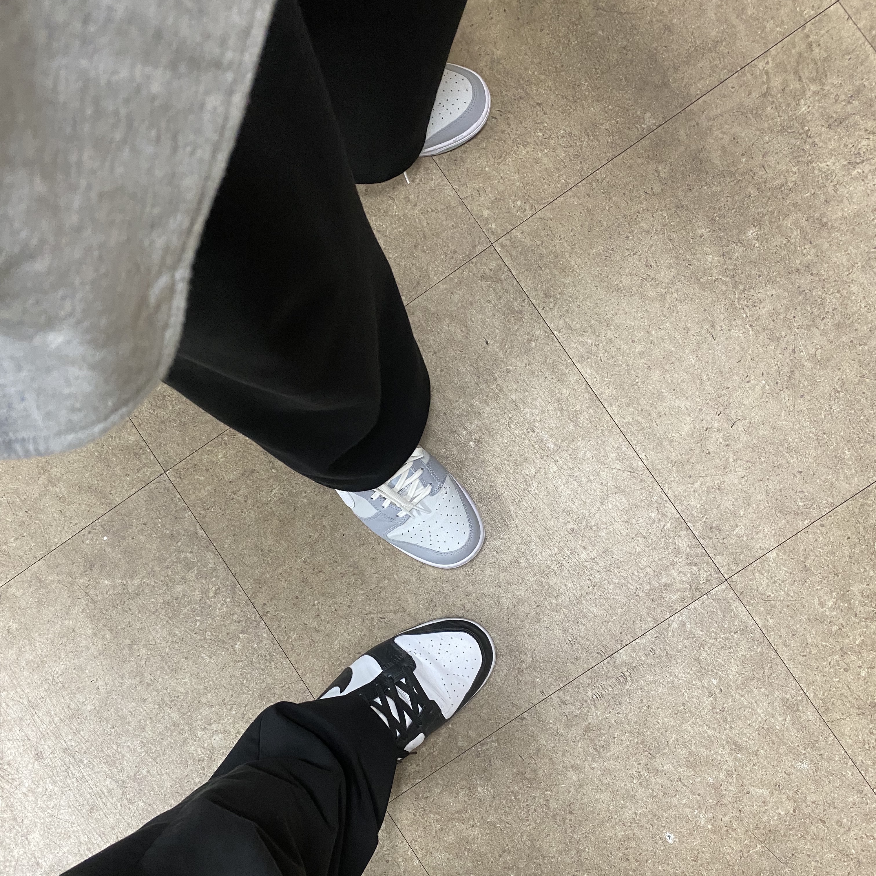 Nike Dunk Low Retro Black, Nike Dunk Low Retro Wolf Grey 착용 스타일