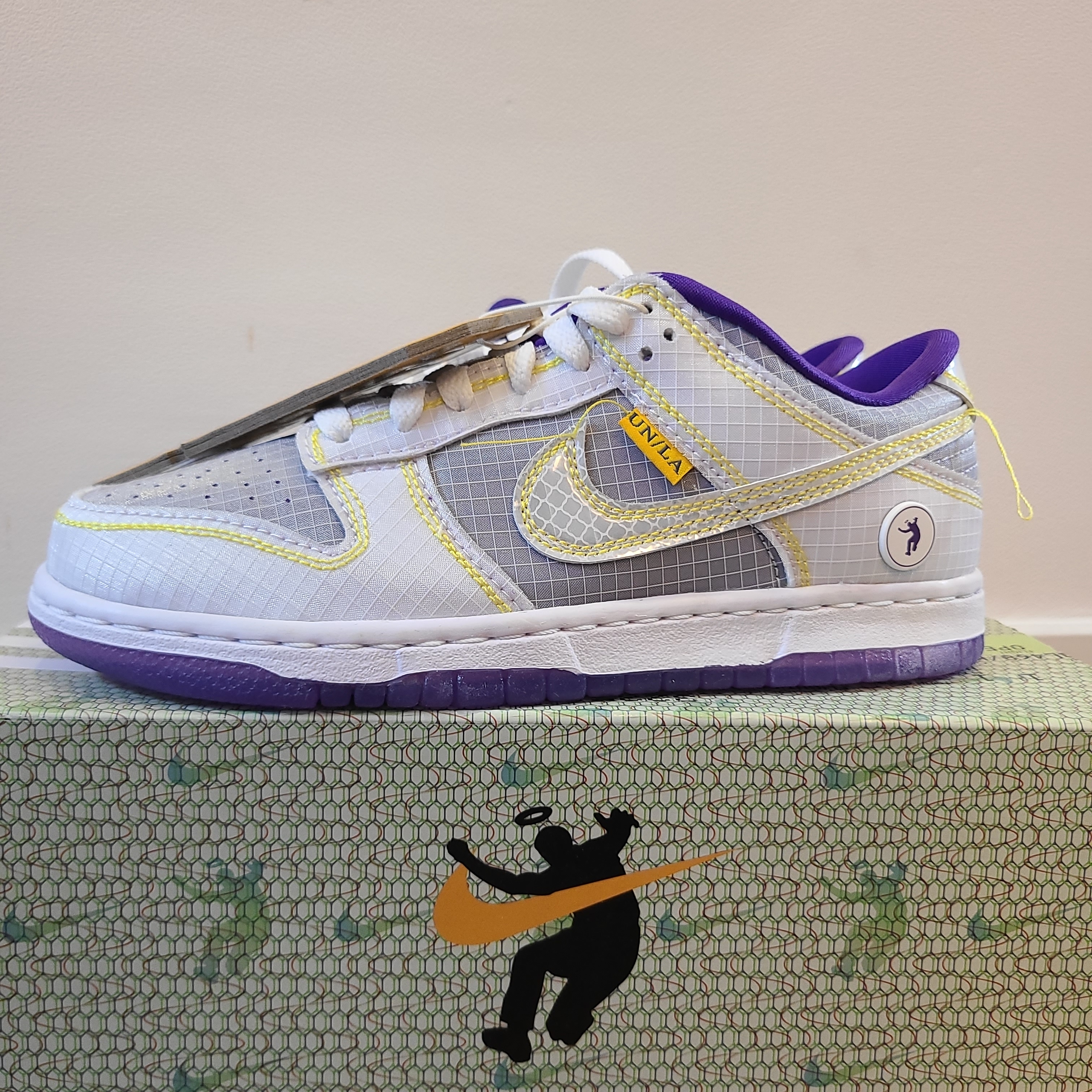 Nike x Union Dunk Low Passport Pack Court Purple White 착용 스타일 - 5