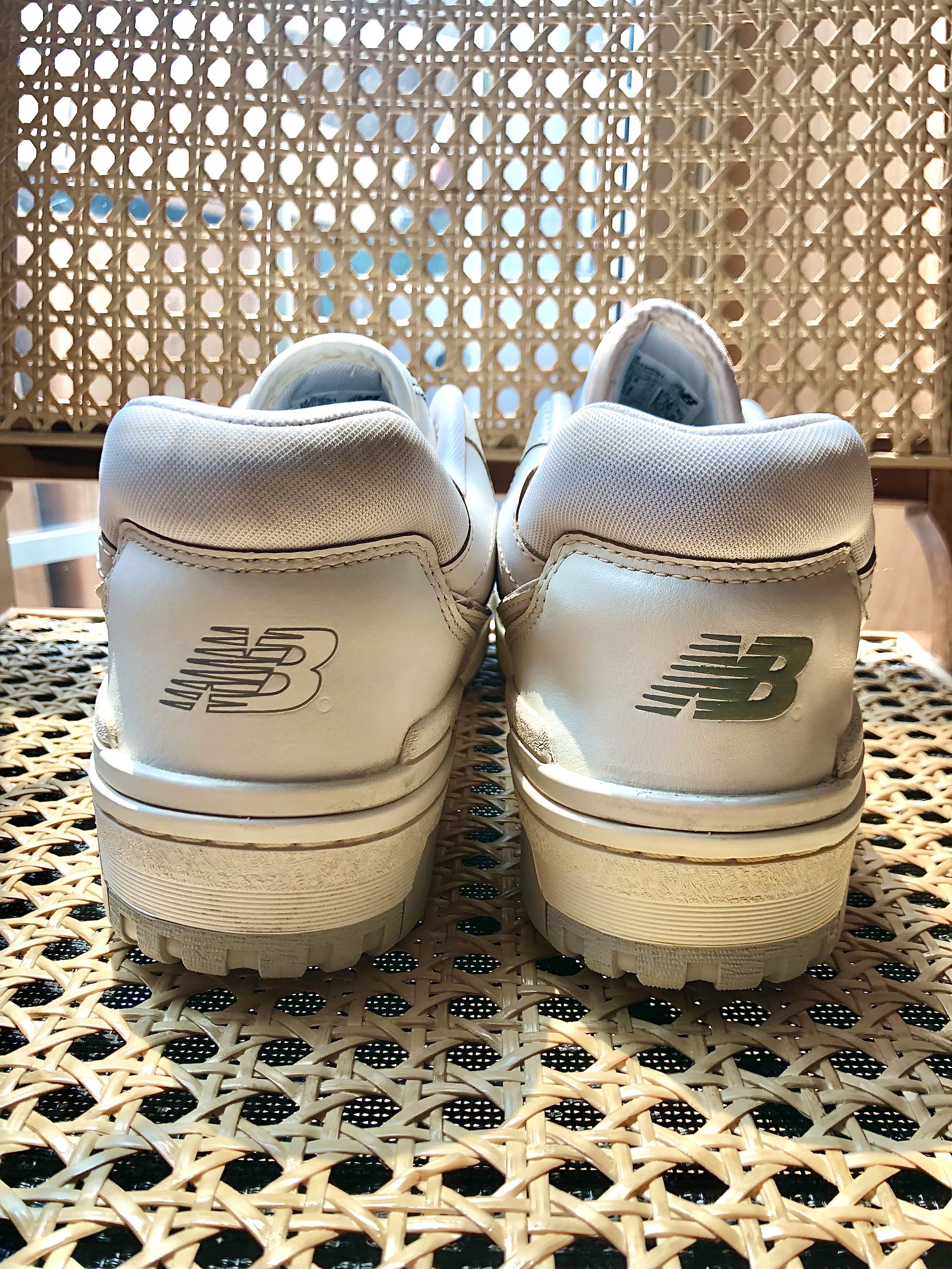 New Balance 550 White - 2E Wide, New Balance 550 White Grey - 2E Wide 착용 스타일 - 3