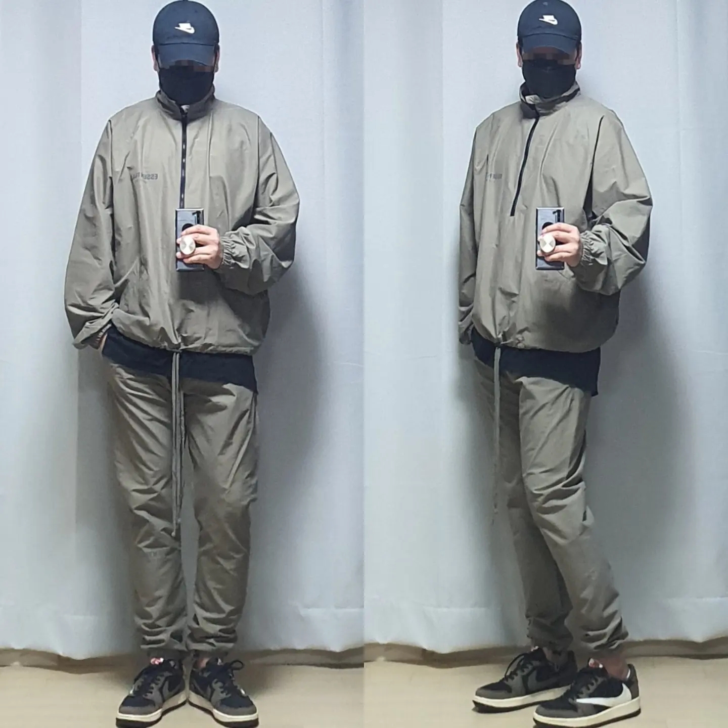 Essentials Half-Zip Track Jacket Harvest - 21FW, Essentials Track Pants Harvest - 21FW 착용 스타일 - 1