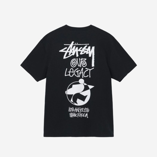스투시 x 아워레가시 서프맨 2 피그먼트 다이드 티셔츠 블랙