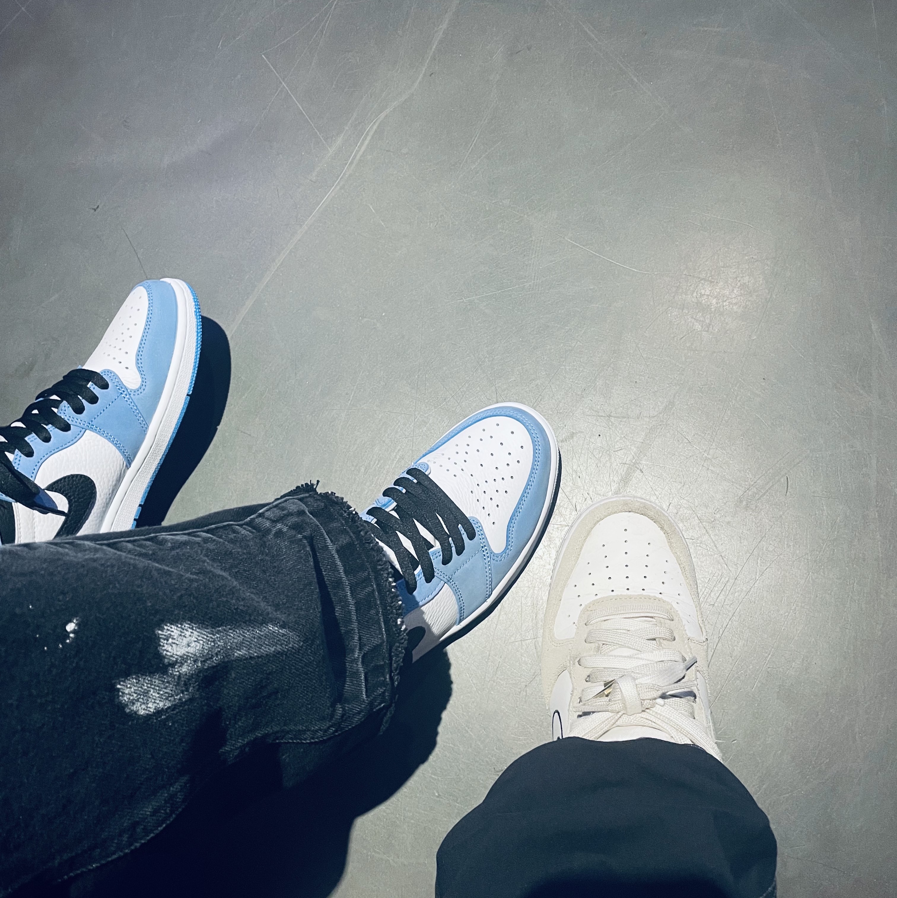 Jordan x Union Fleece Crew Equater Blue - Asia, Jordan 1 Retro High OG University Blue 착용 스타일 - 4