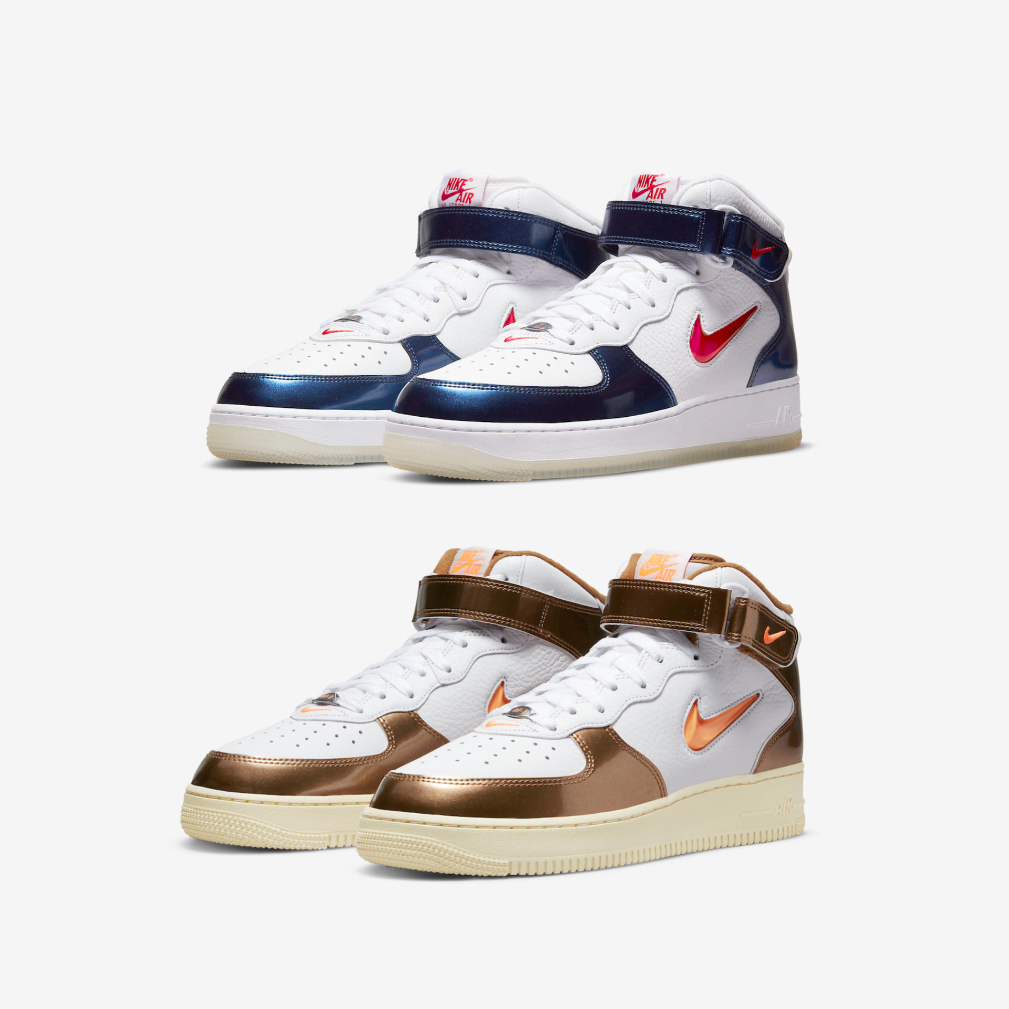 Nike Air Force 1 Mid QS University Red and Midnight Navy, Nike Air Force 1 Mid QS Ale Brown 착용 스타일 - 2