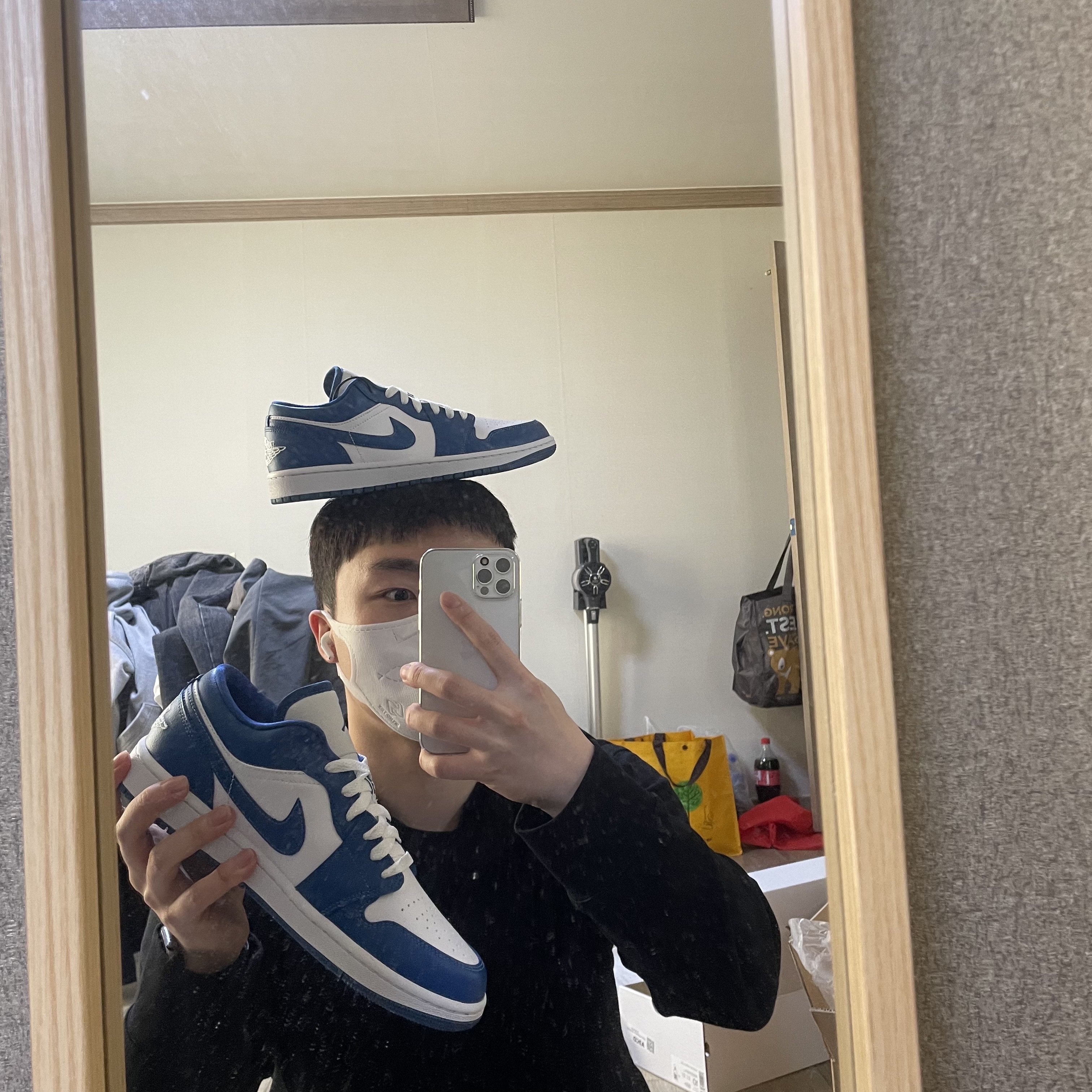 (W) Jordan 1 Low White Dark Marina Blue 착용 스타일