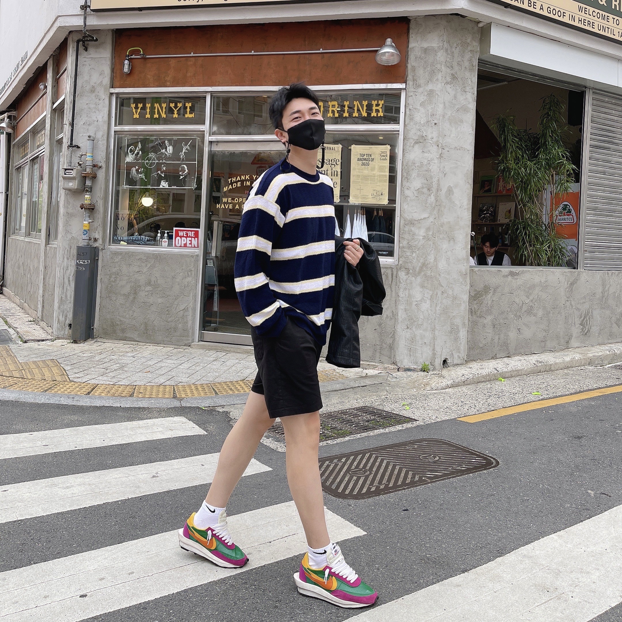 Nike x Sacai LDWaffle Pine Green 착용 스타일