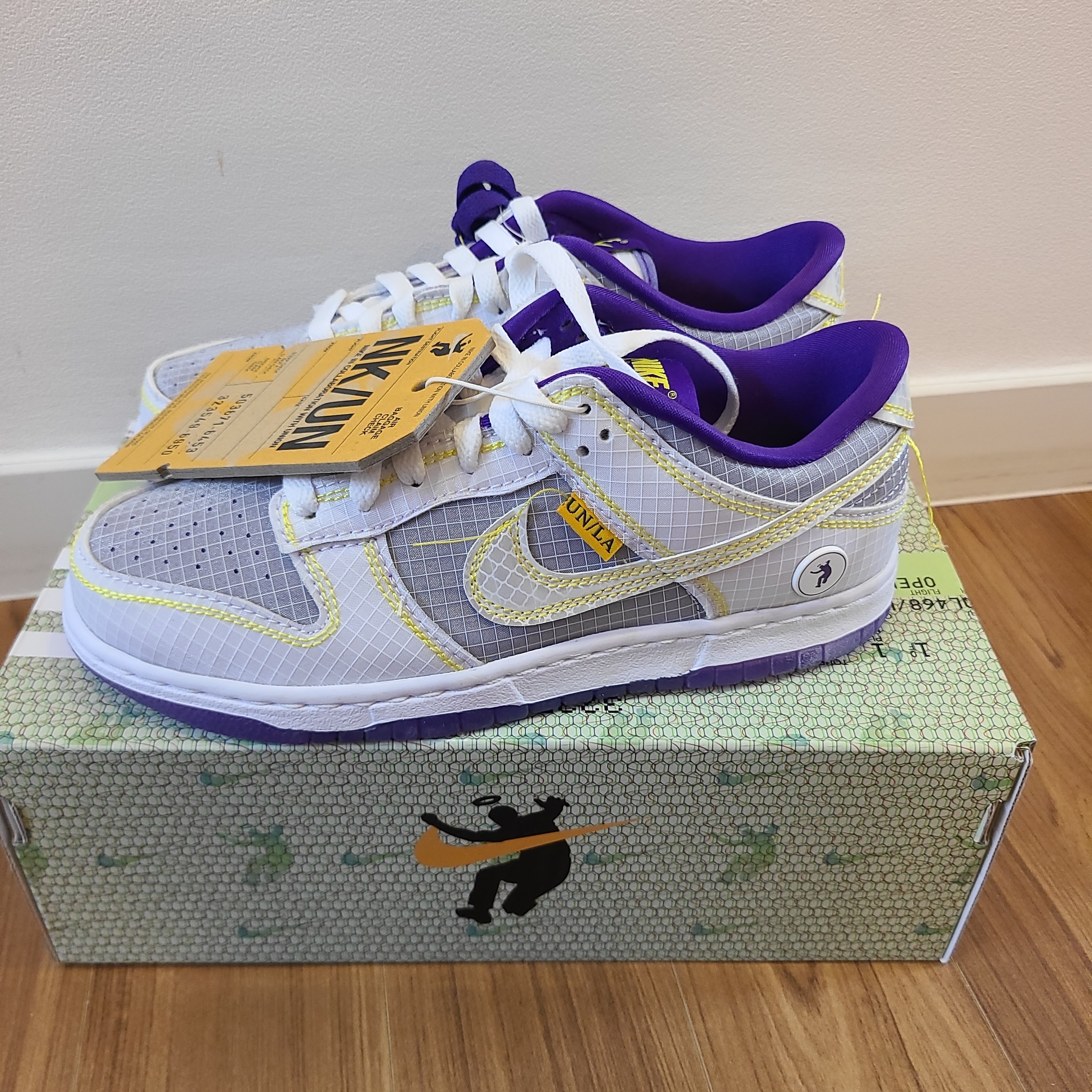 Nike x Union Dunk Low Passport Pack Court Purple White 착용 스타일 - 4