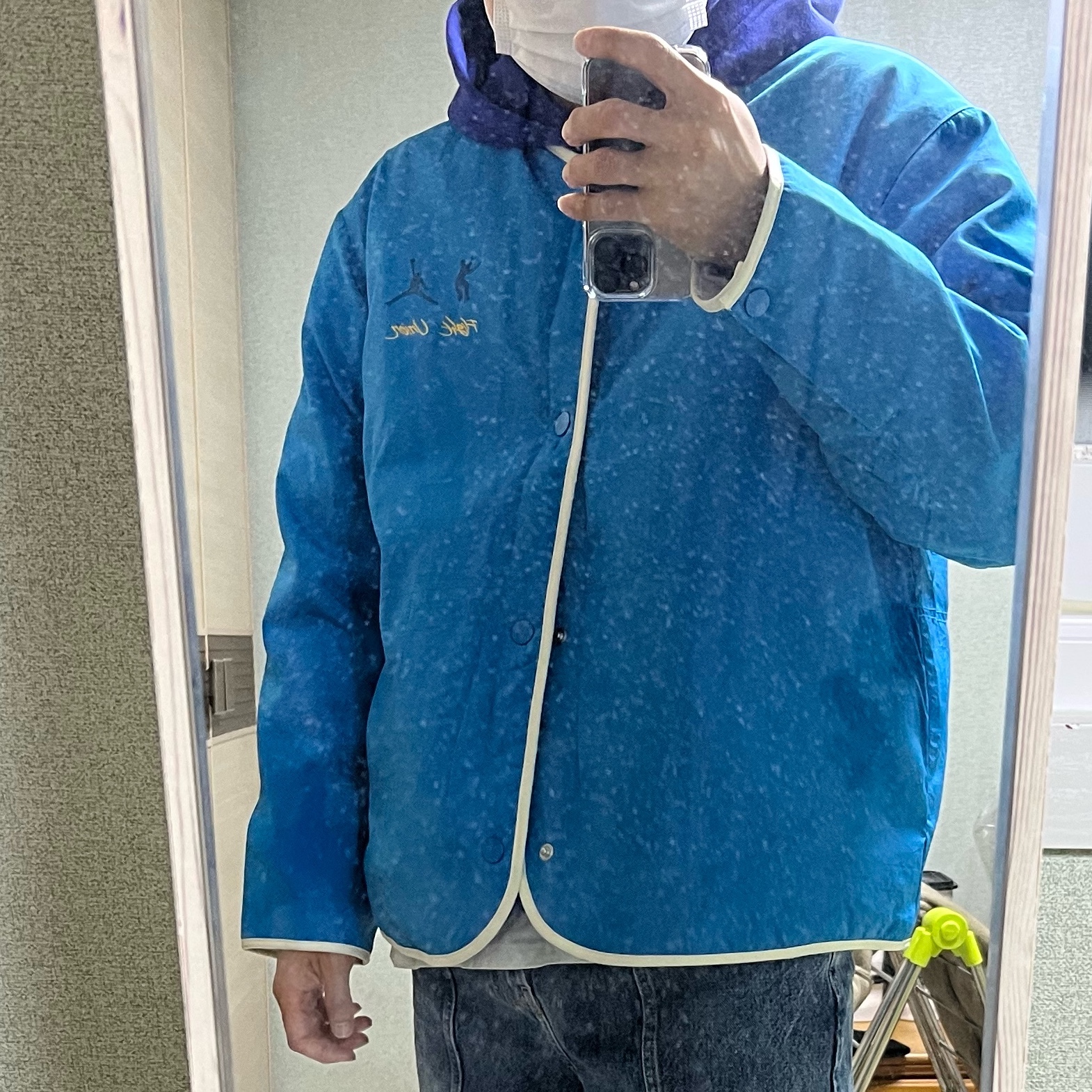 Jordan x Union Reversible Jacket Equater Blue - Asia 착용 스타일 - 1