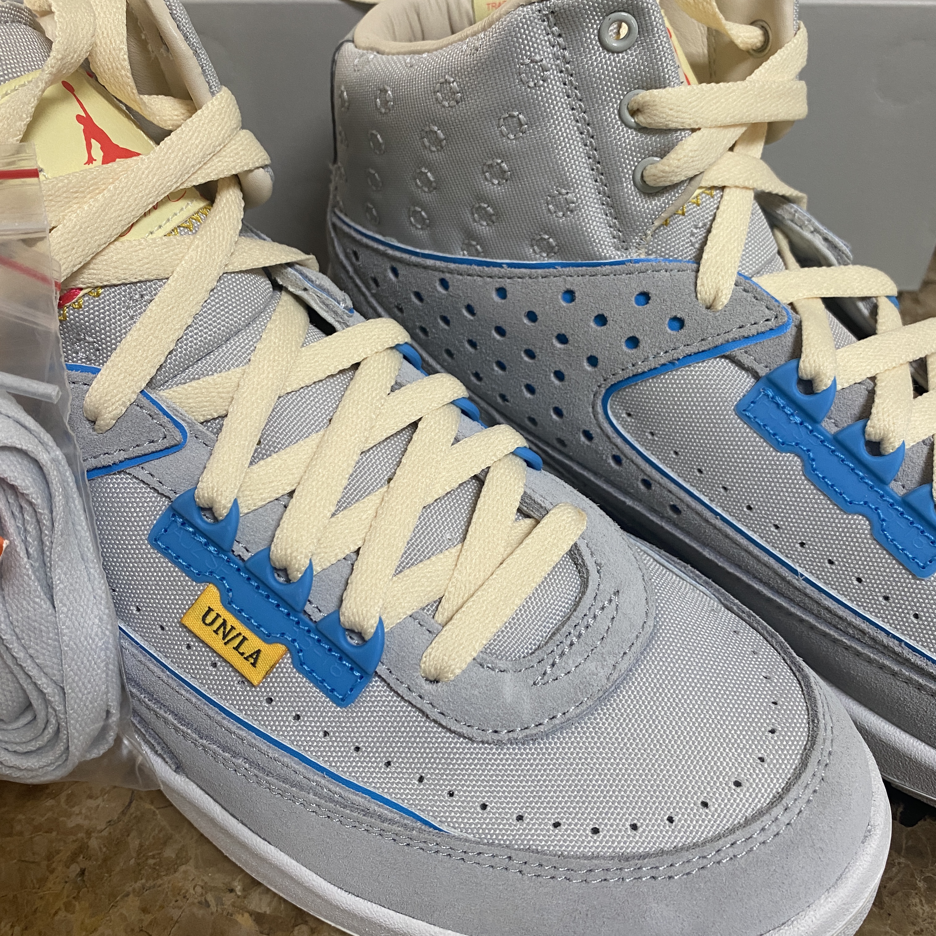 Jordan 2 x Union Retro SP Grey Fog 착용 스타일 - 4