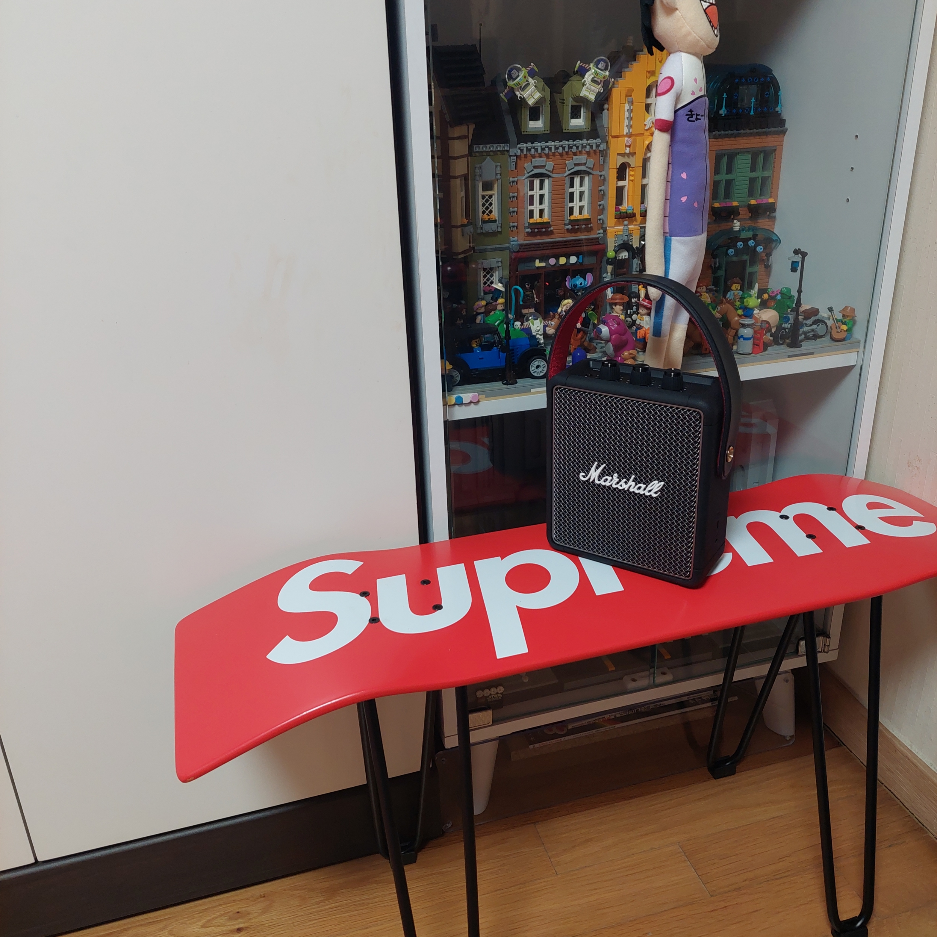 Supreme Uncut Box Logo Skateboard Deck Red - 22SS 착용 스타일