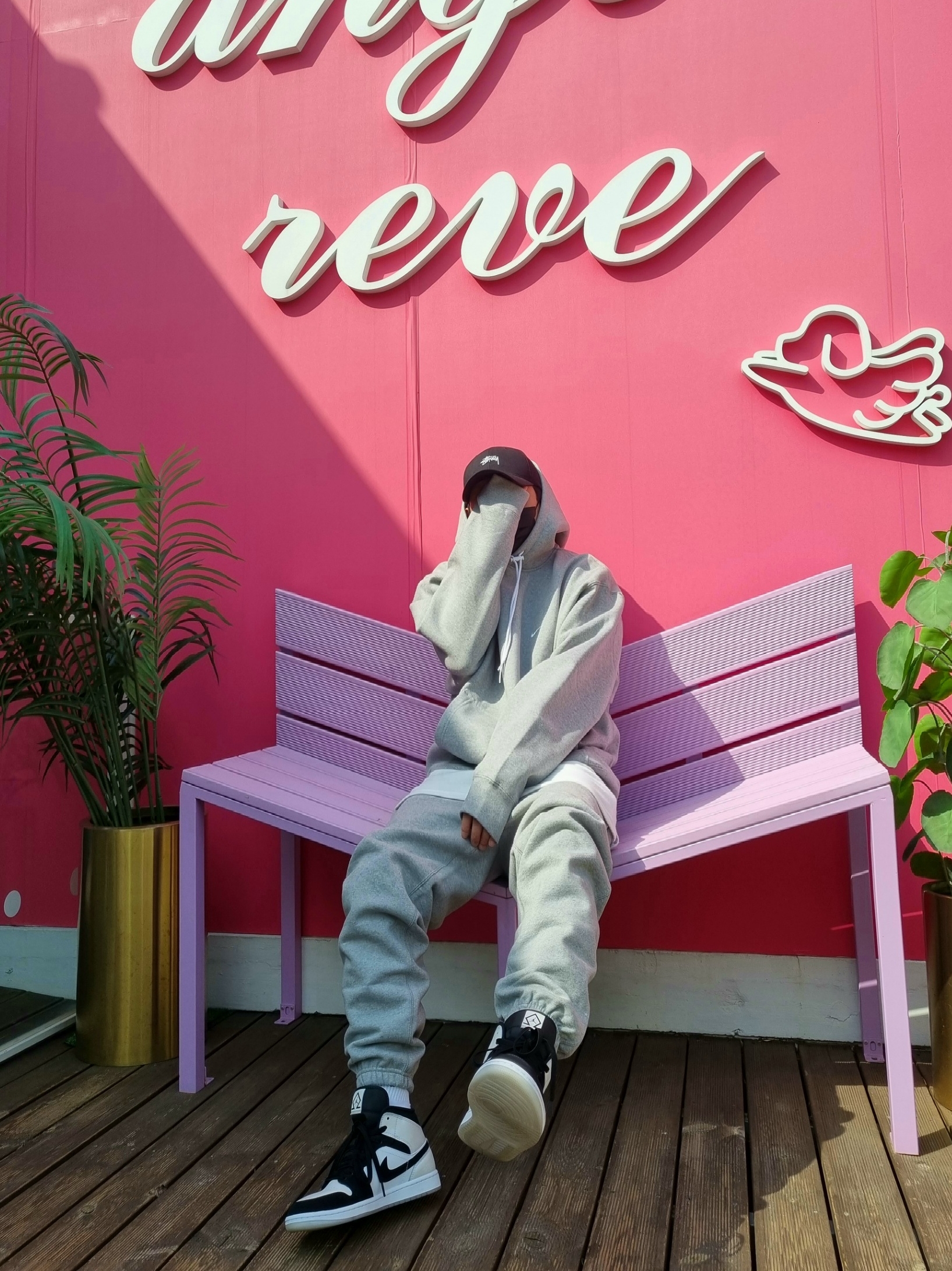 Nike NRG Solo Swoosh Fleece Hoodie Dark Grey Heather - US/EU, (W) Nike NRG Solo Swoosh Fleece Pants Dark Grey Heather - Asia 착용 스타일